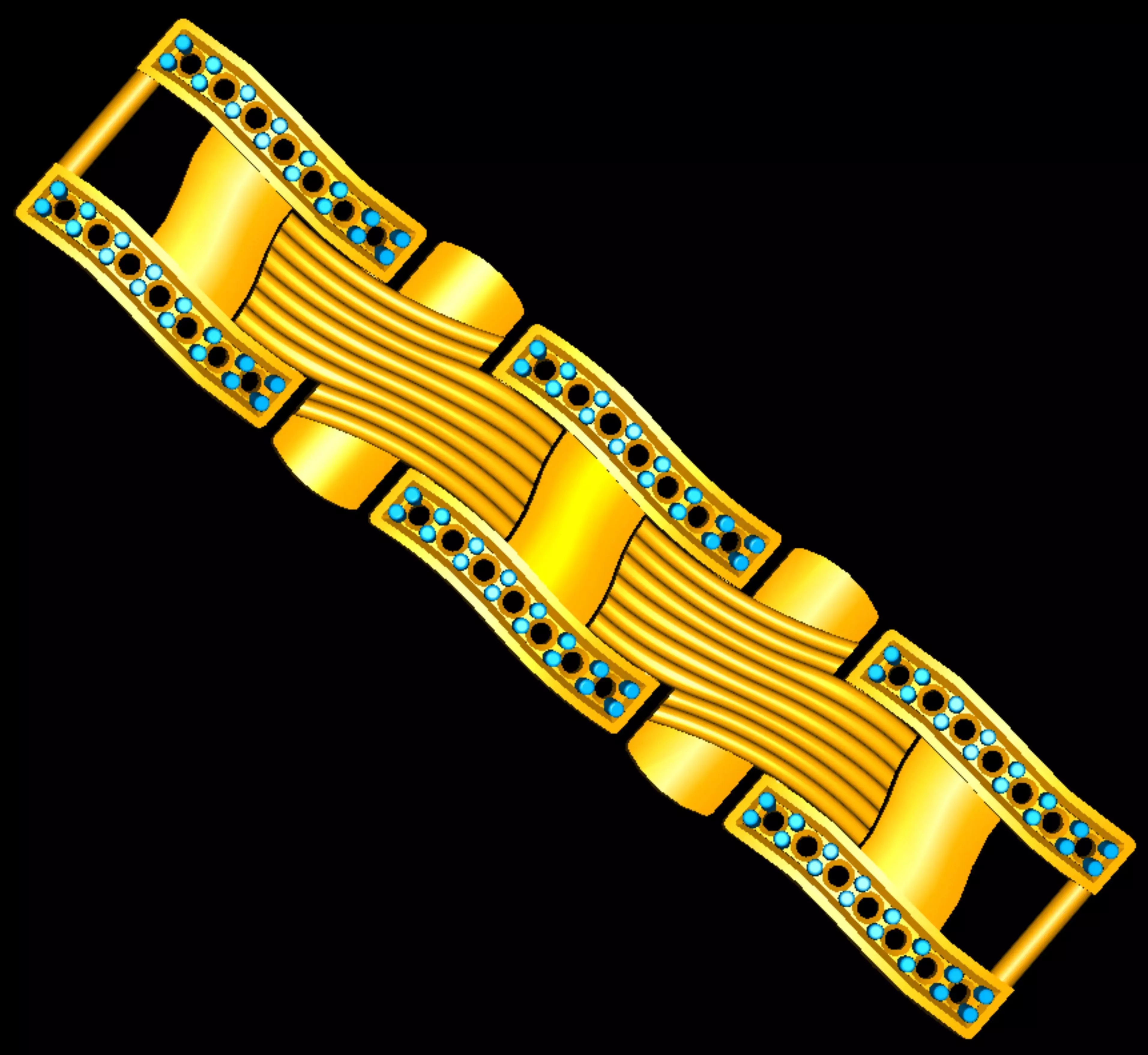 3D Printable Jewelry design of Bracelet with diamonds 3D print model_2