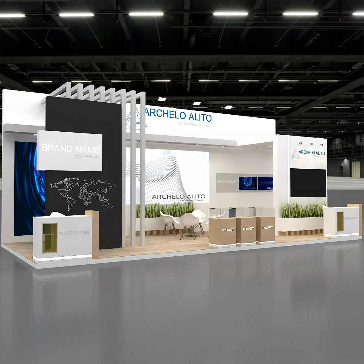 3d exhibition model booth 3D model_9