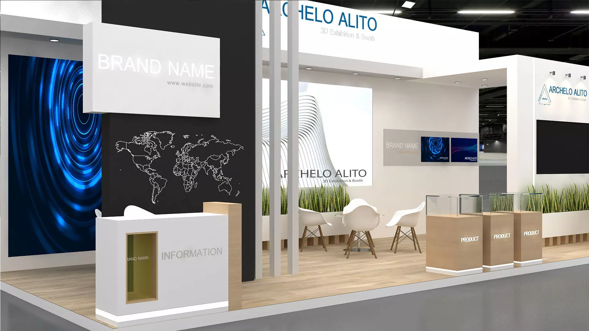 3d exhibition model booth 3D model_4