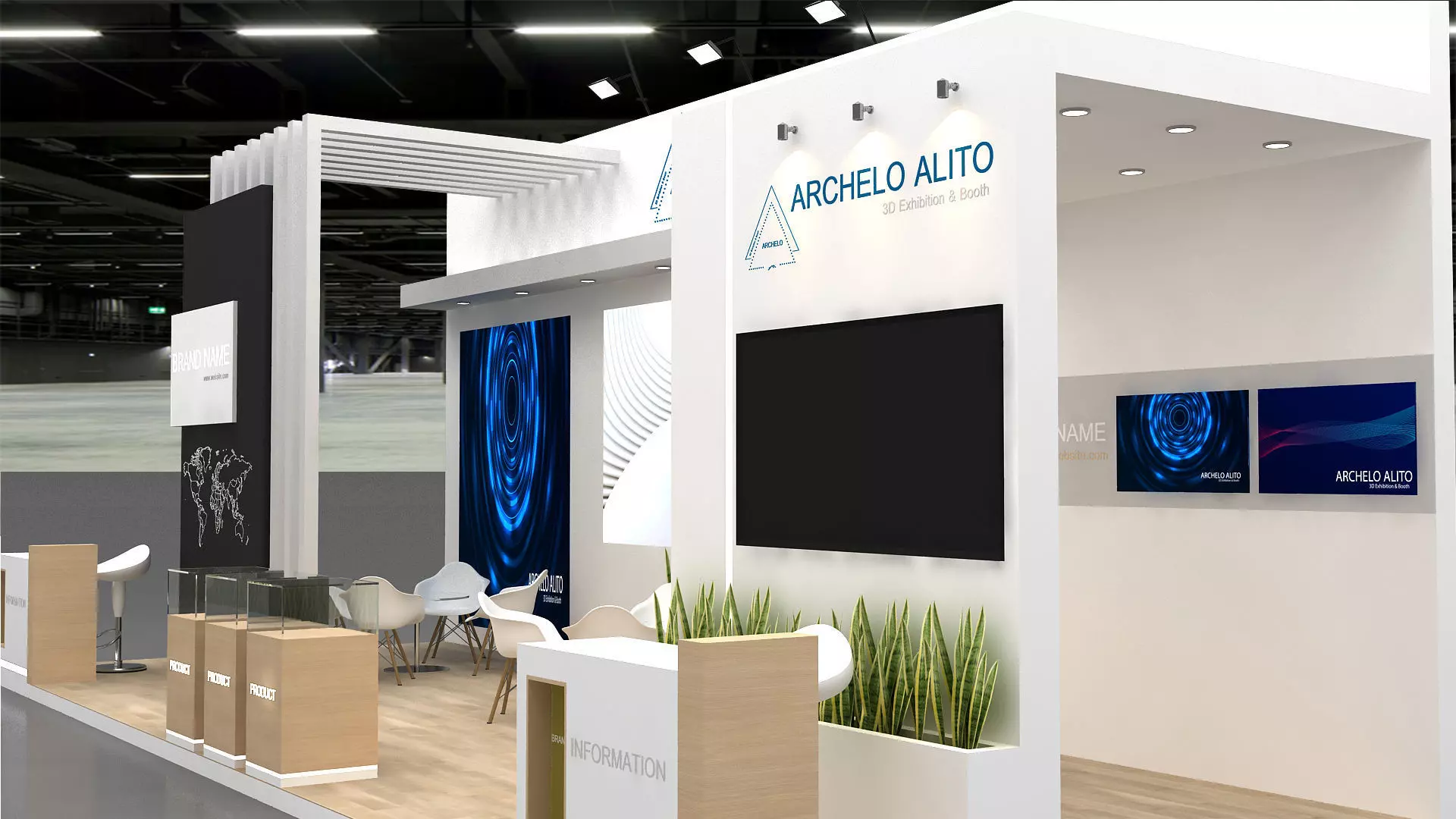 3d exhibition model booth 3D model_7