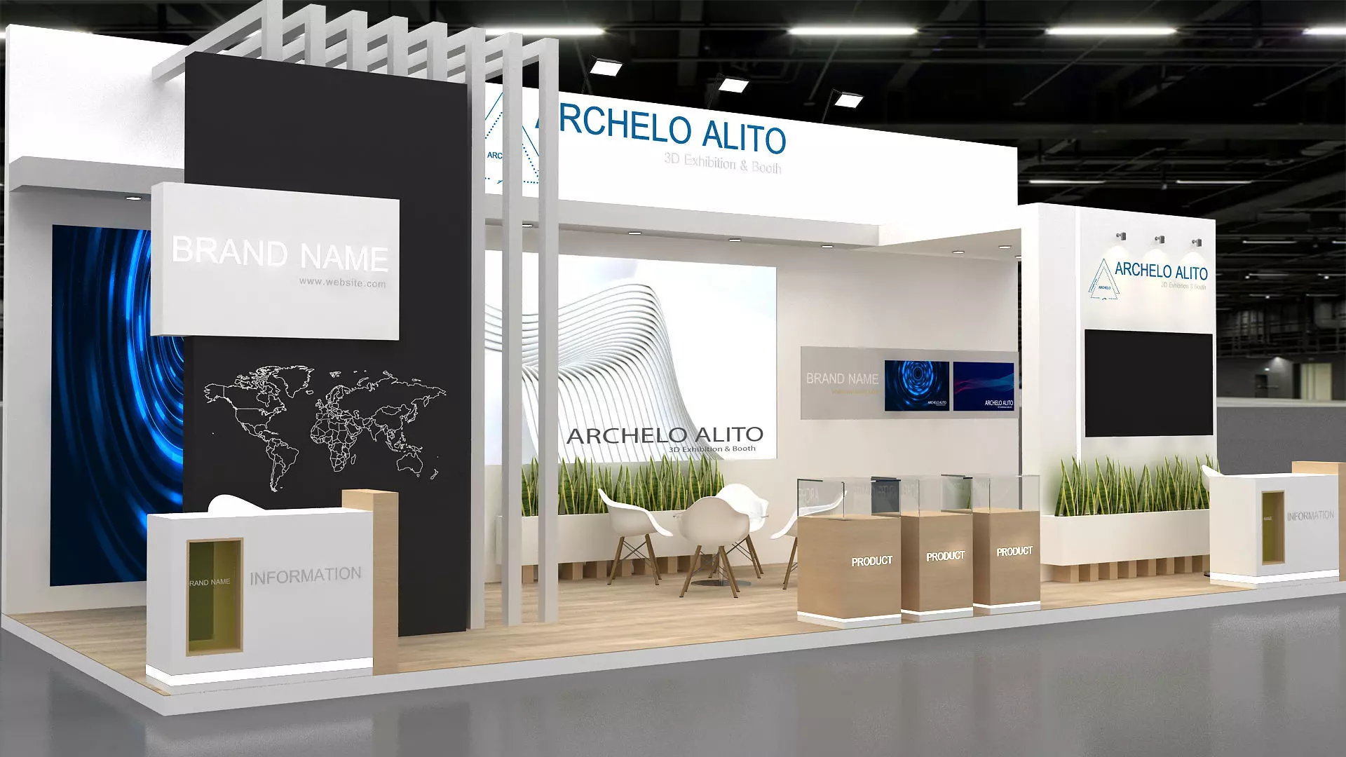 3d exhibition model booth 3D model_3