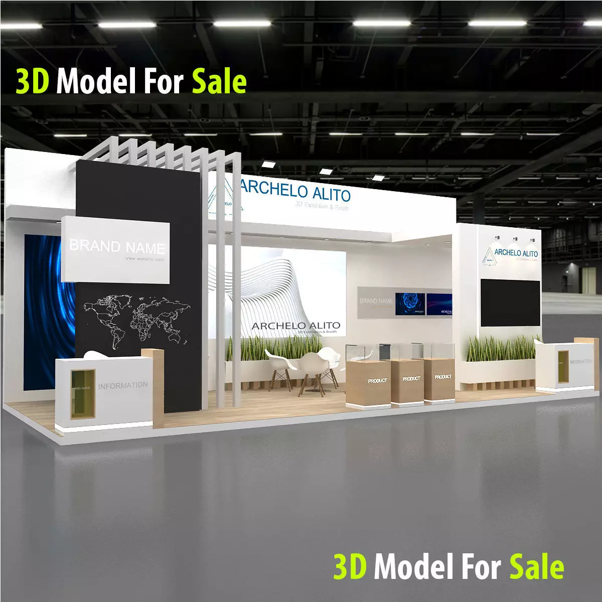 3d exhibition model booth 3D model_2