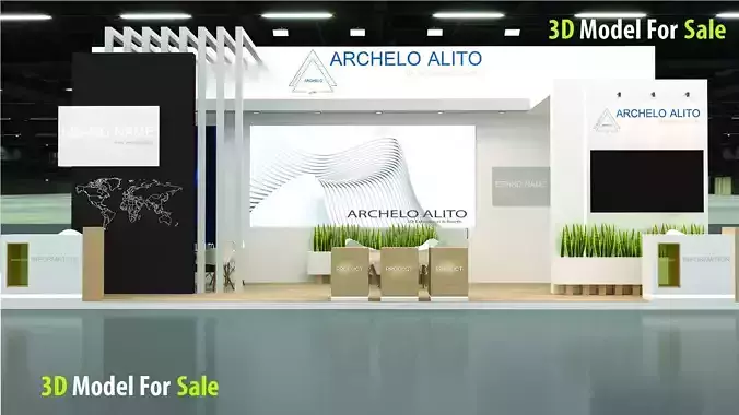 3d exhibition model booth Low-poly 3D model