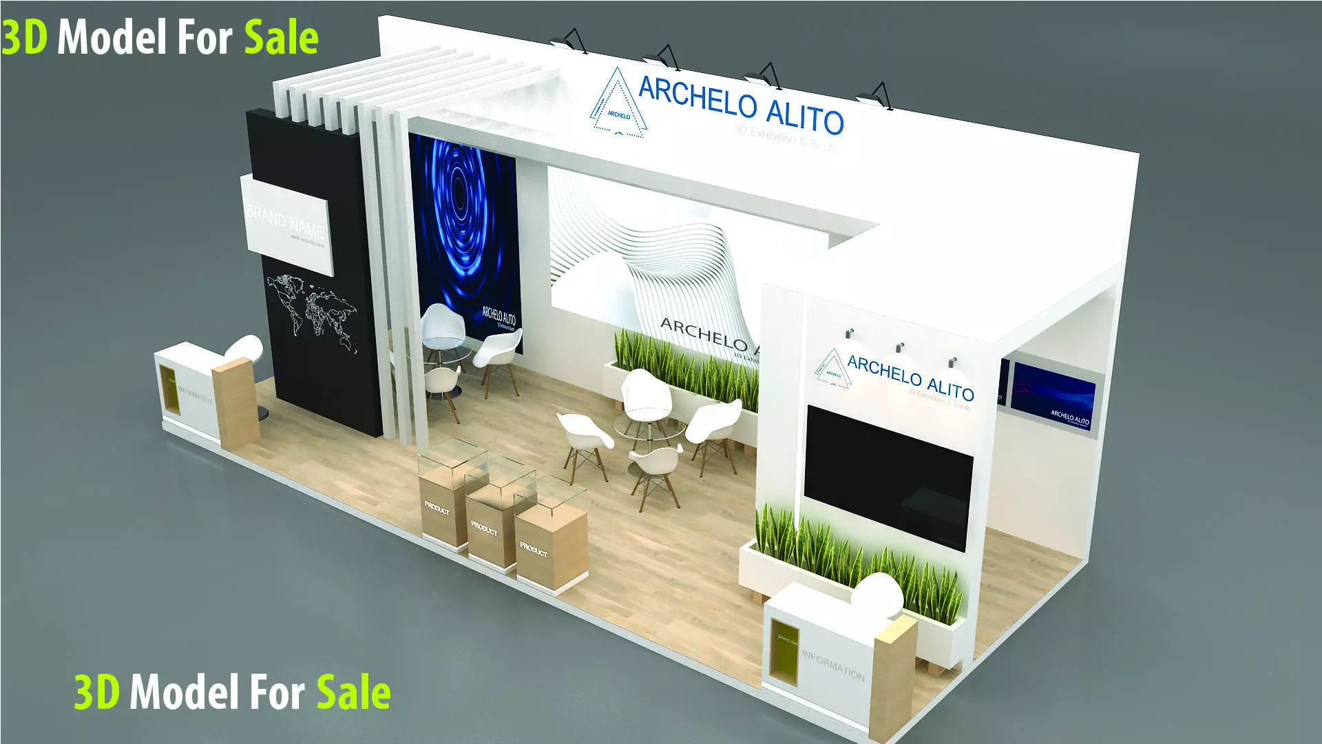 3d exhibition model booth 3D model_1