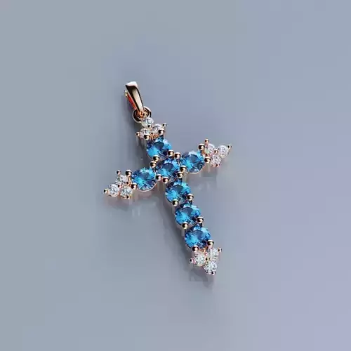 Pendant Beautiful cross 19 stones