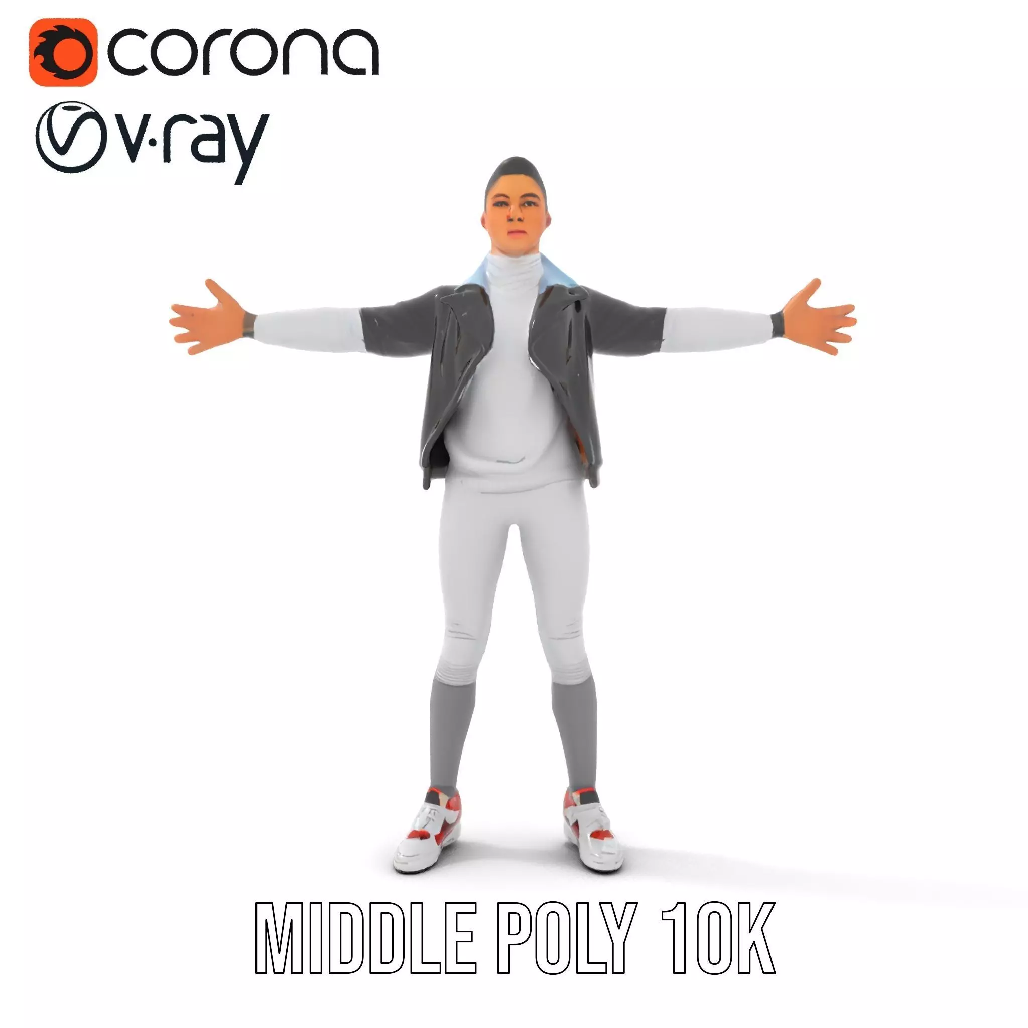 Dynamic Leather Jacket model pack Low-poly 3D model_30