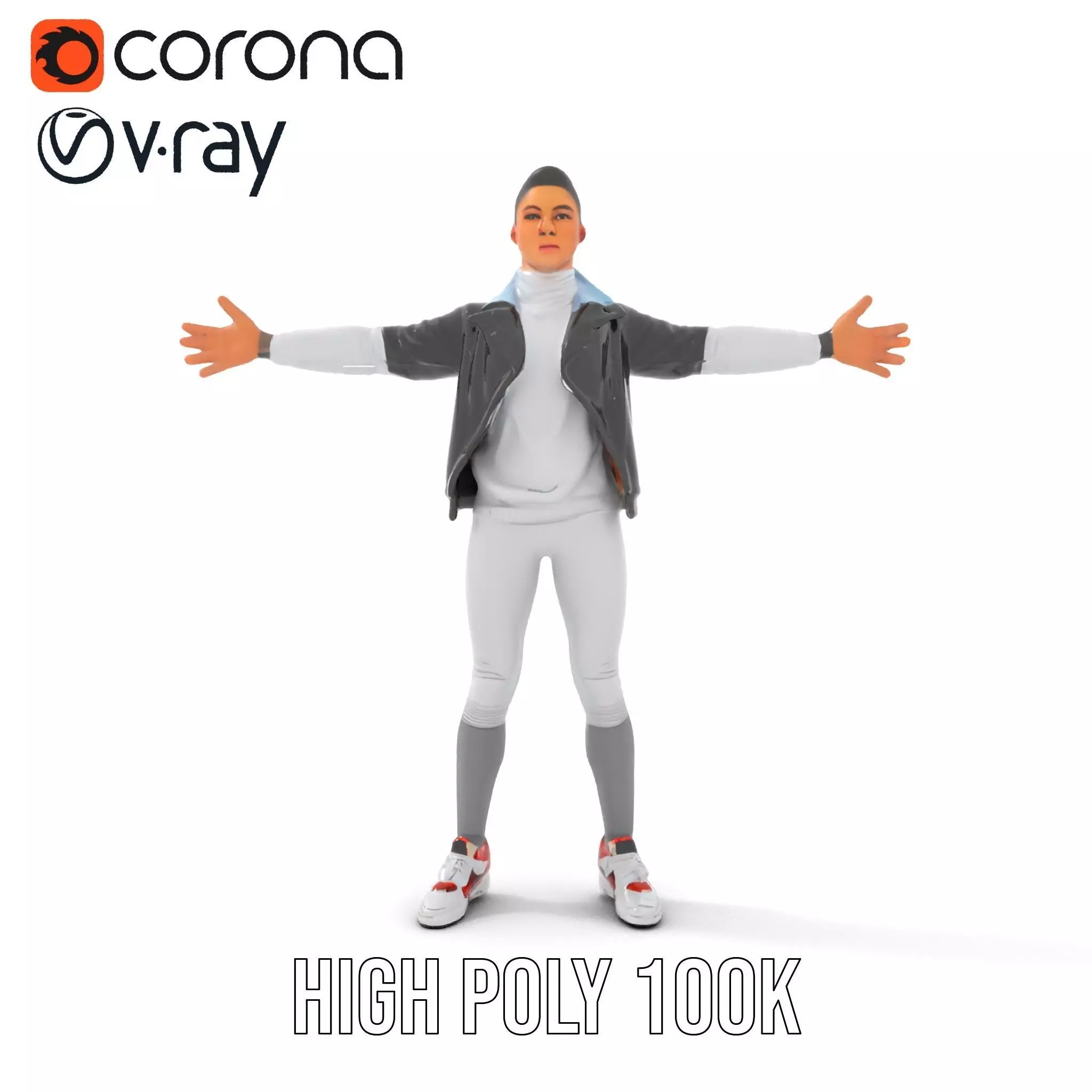 Dynamic Leather Jacket model pack Low-poly 3D model_26