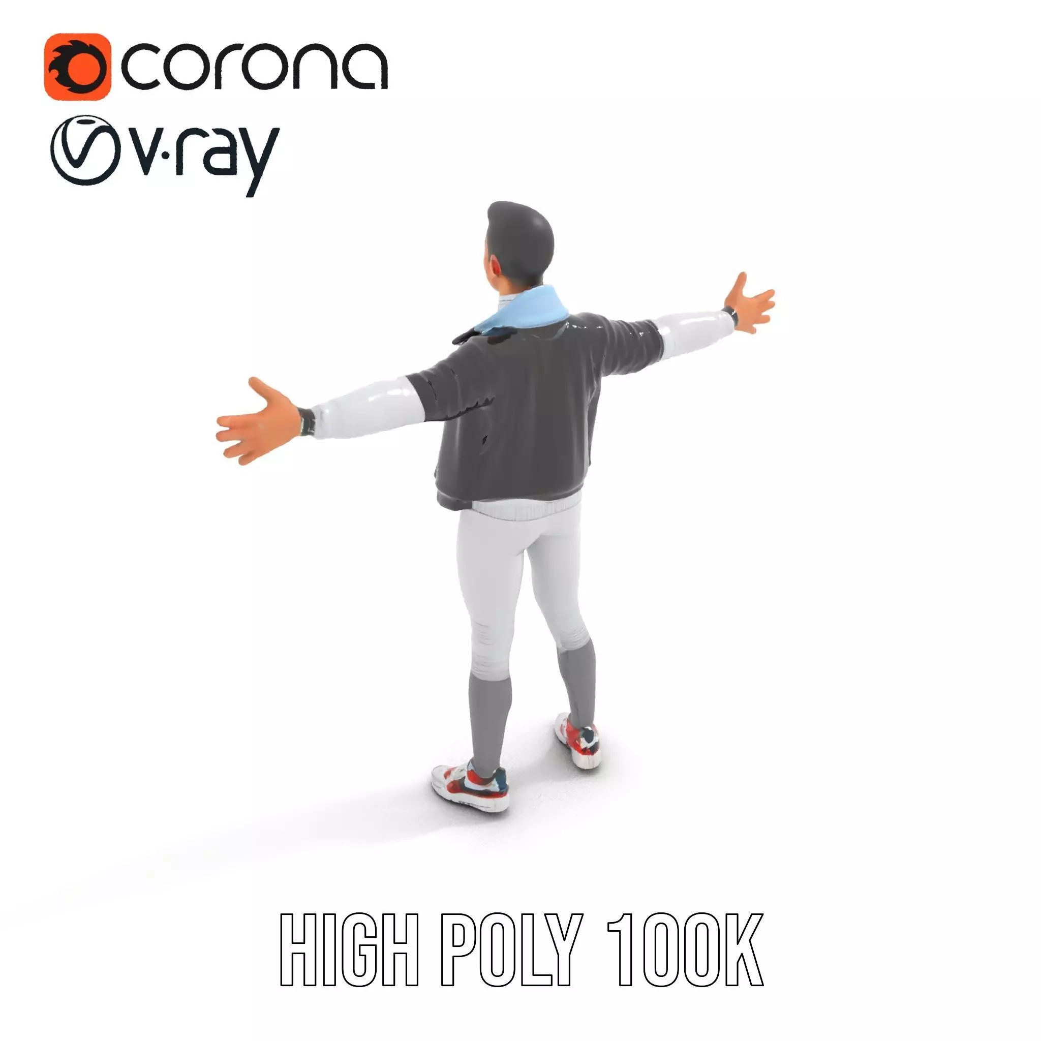 Dynamic Leather Jacket model pack Low-poly 3D model_12