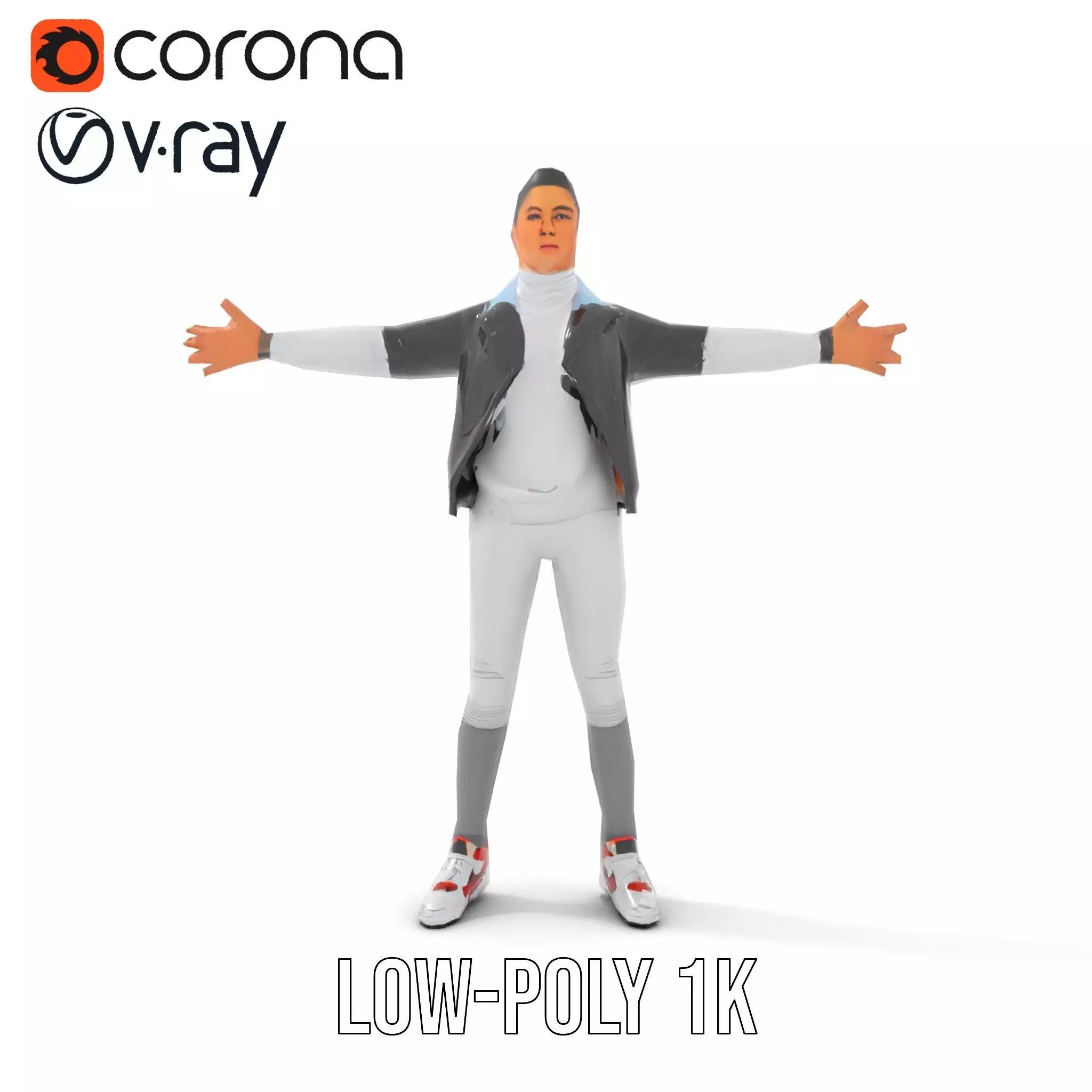 Dynamic Leather Jacket model pack Low-poly 3D model_17