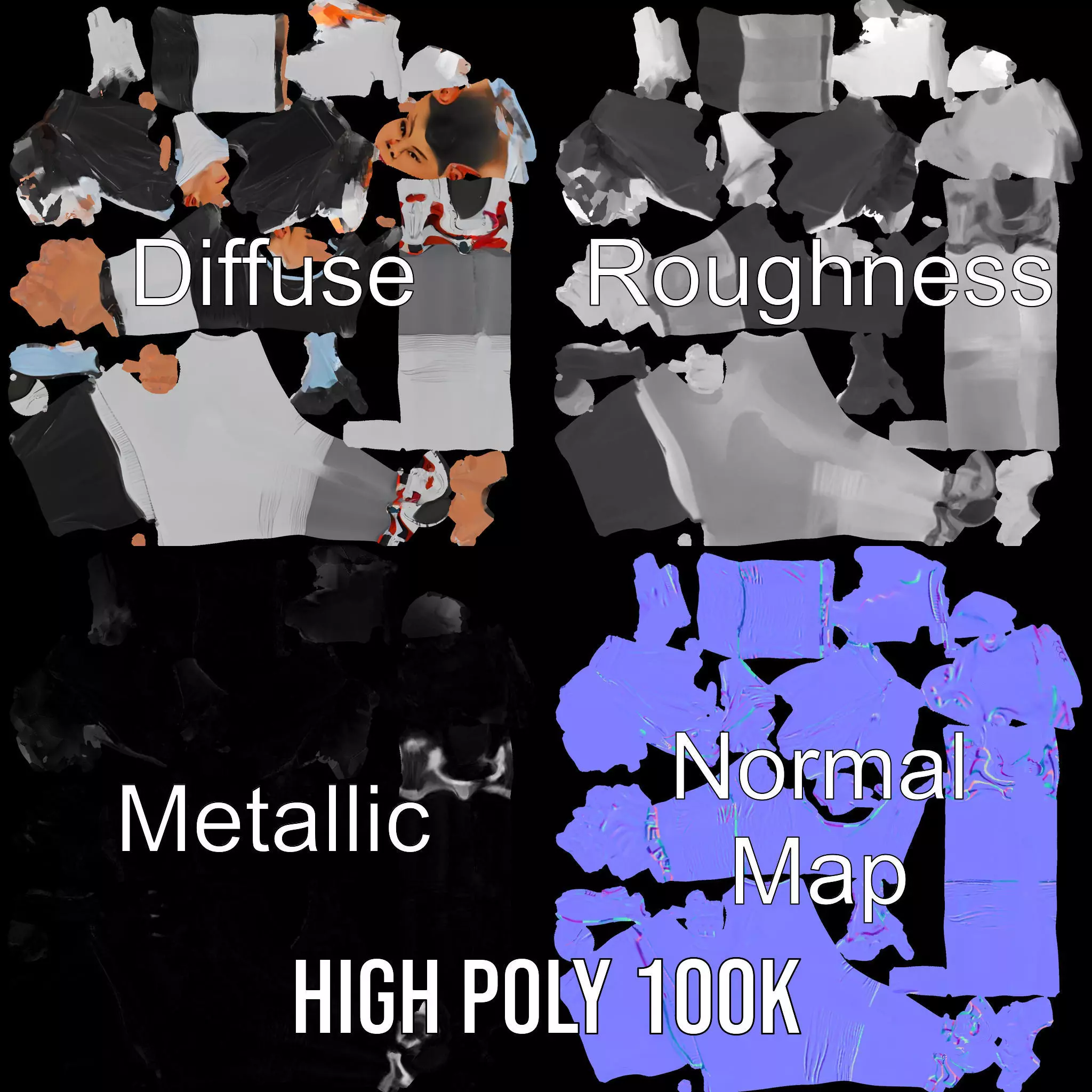 Dynamic Leather Jacket model pack Low-poly 3D model_4