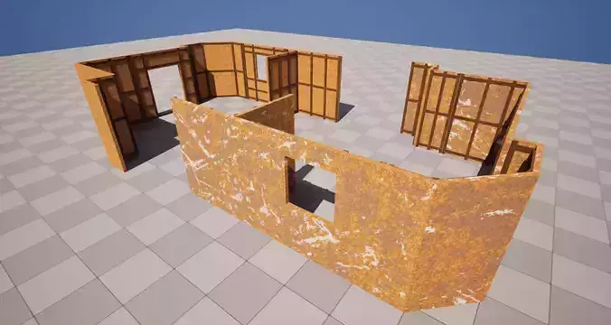 Construction Site Partition Walls Low-poly 3D model