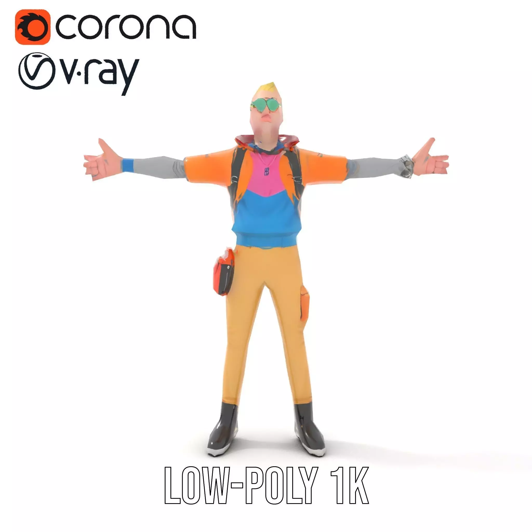 Vibrant Fashion Character model pack Low-poly 3D model_23