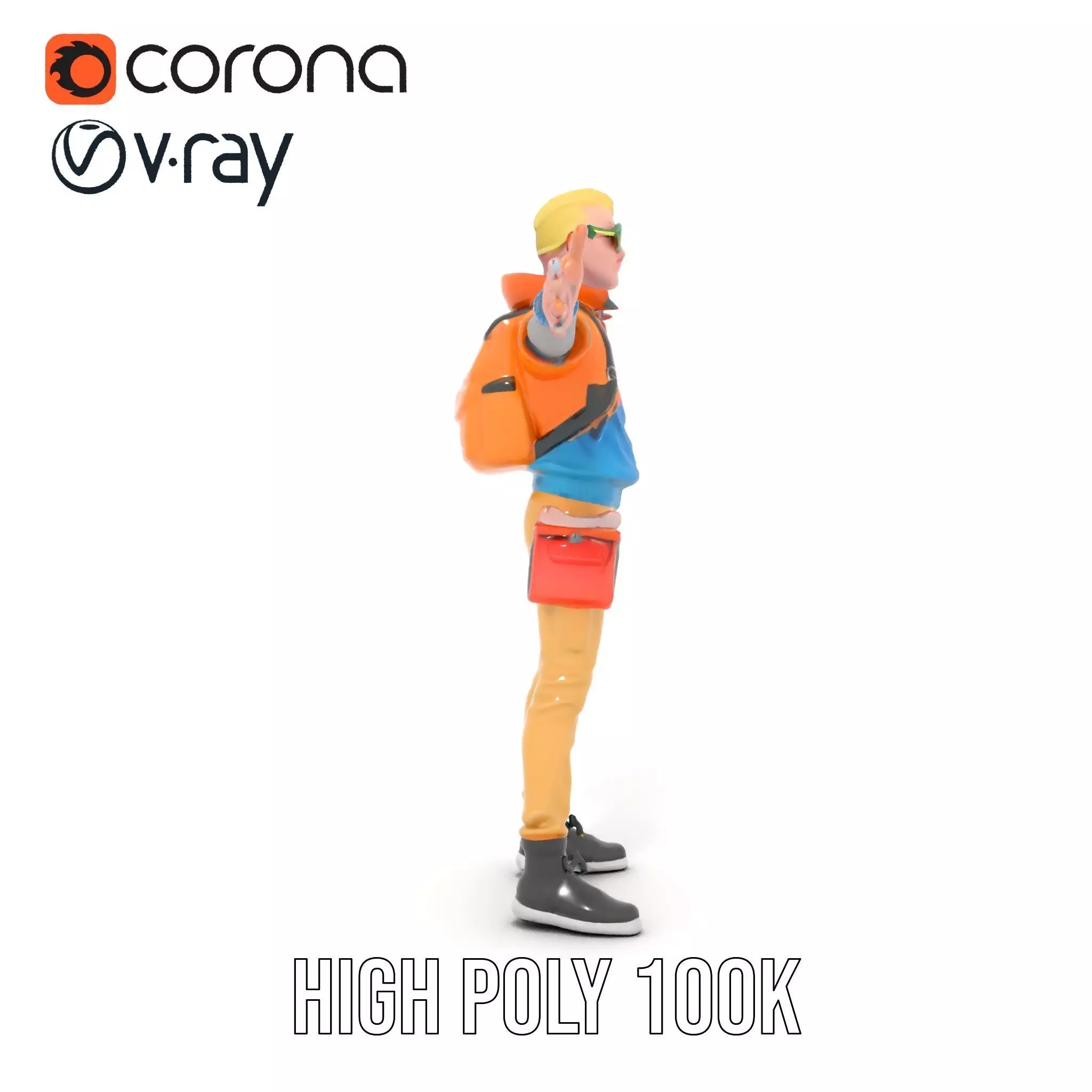 Vibrant Fashion Character model pack Low-poly 3D model_21