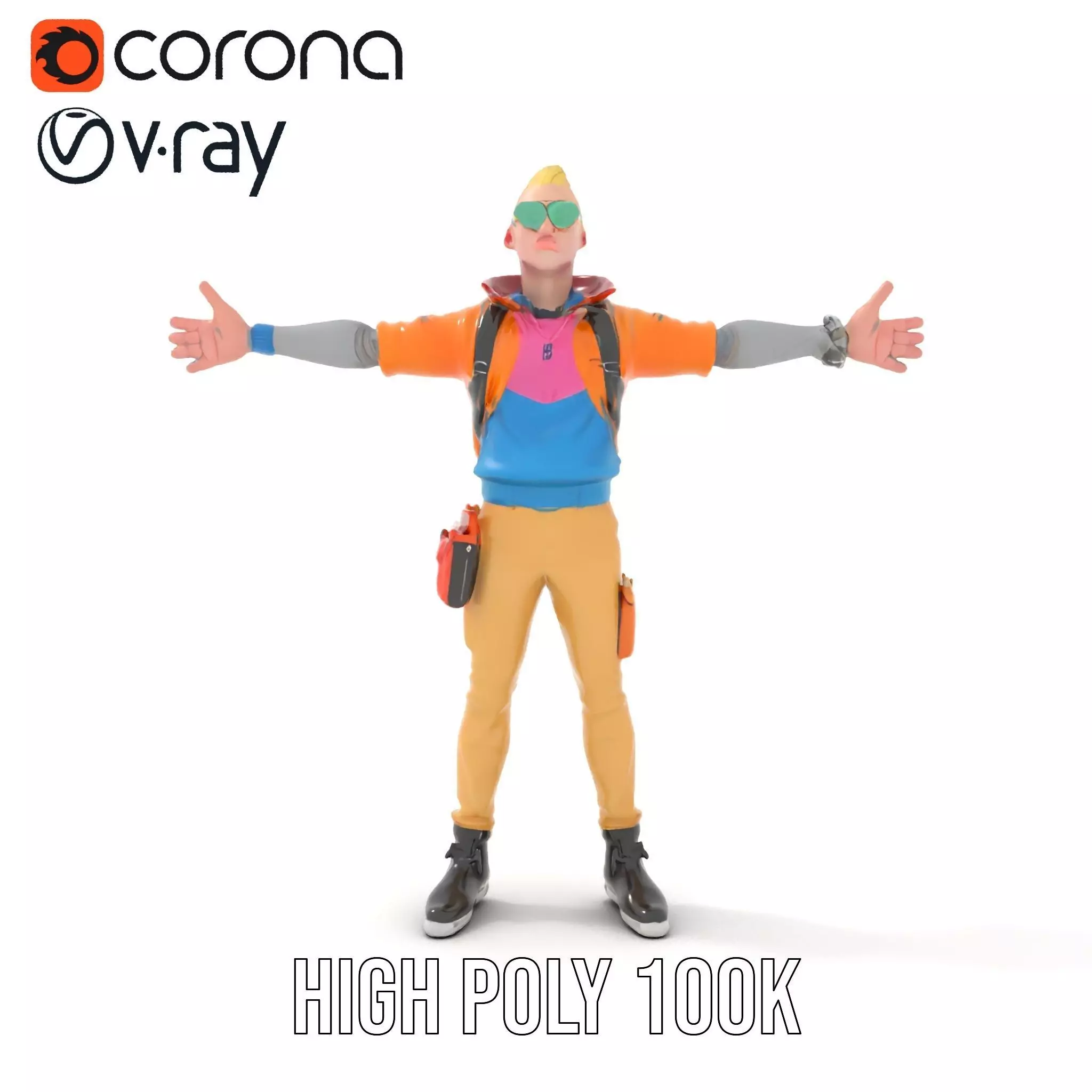 Vibrant Fashion Character model pack Low-poly 3D model_13