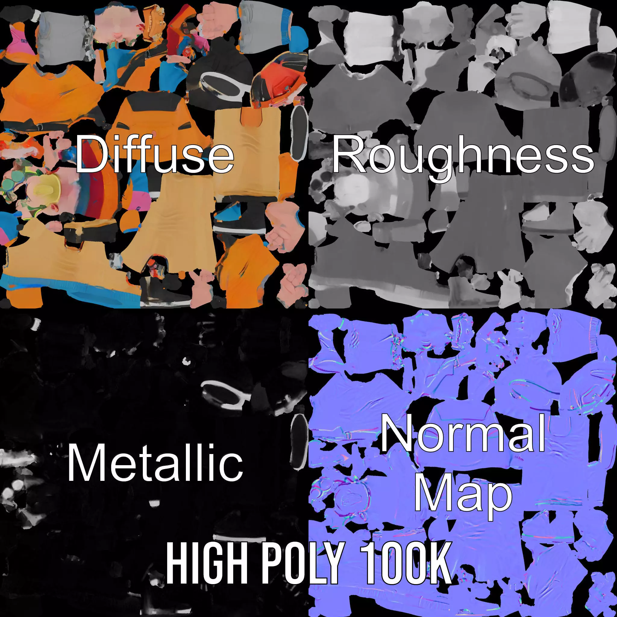 Vibrant Fashion Character model pack Low-poly 3D model_4