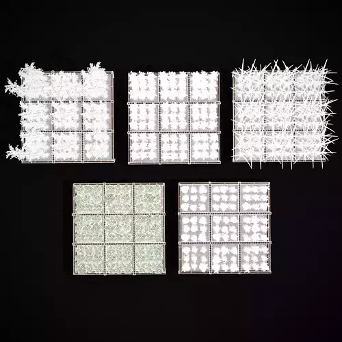 Square Planting Plots Vegetables Low-poly 3D model 4