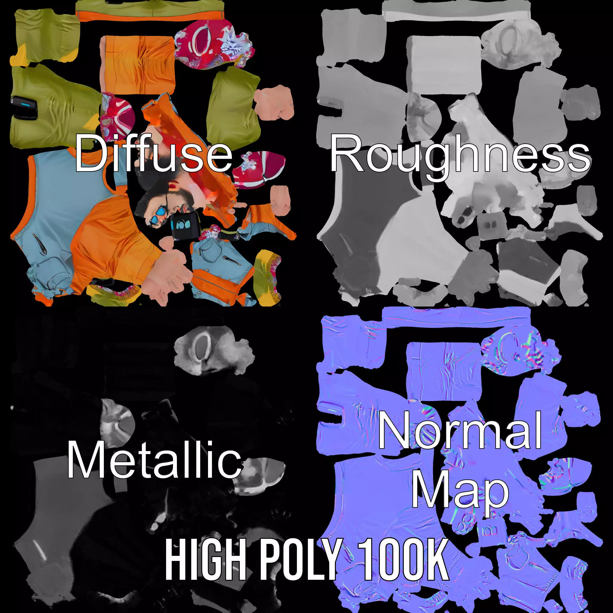 Urban Streetwear Character model pack Low-poly 3D model_4