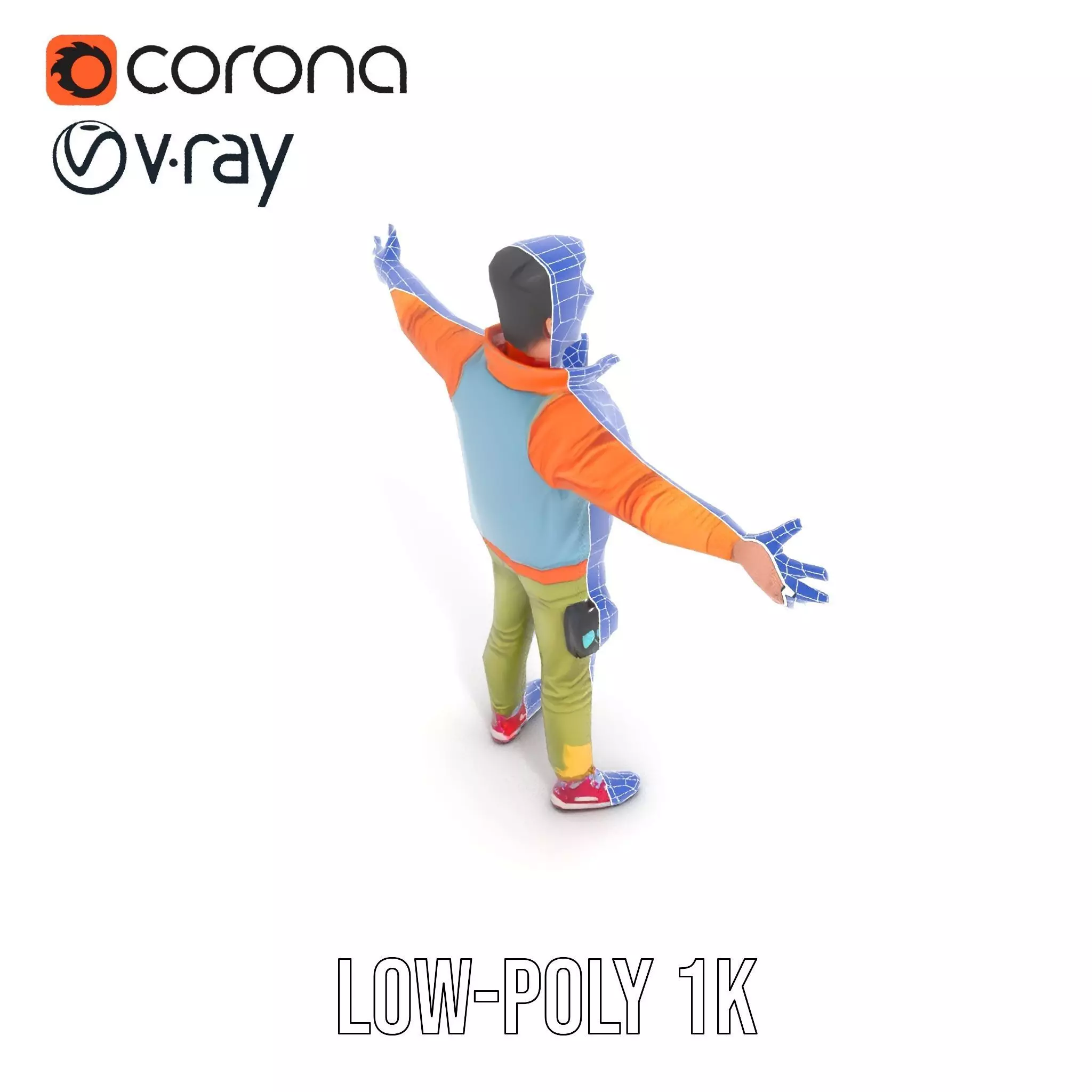 Urban Streetwear Character model pack Low-poly 3D model_17