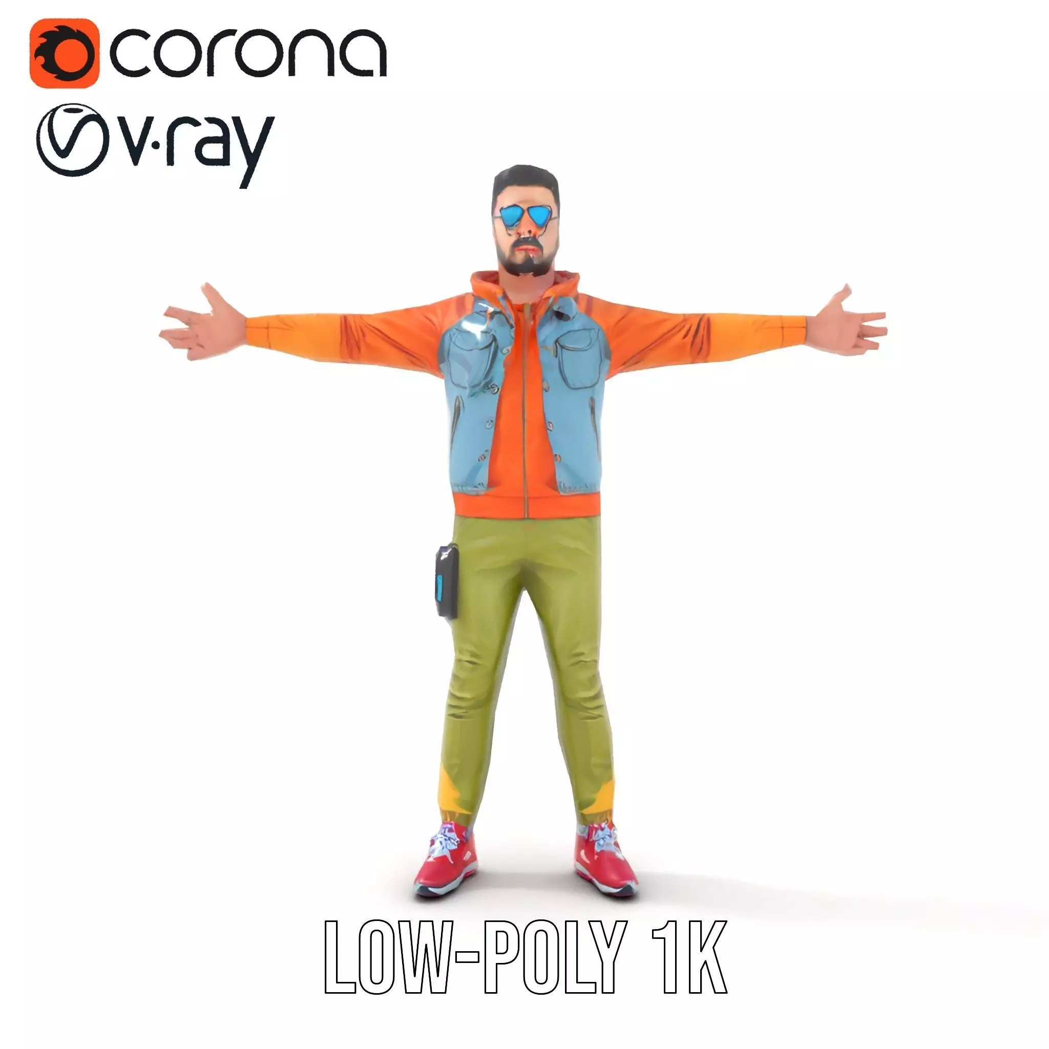 Urban Streetwear Character model pack Low-poly 3D model_14