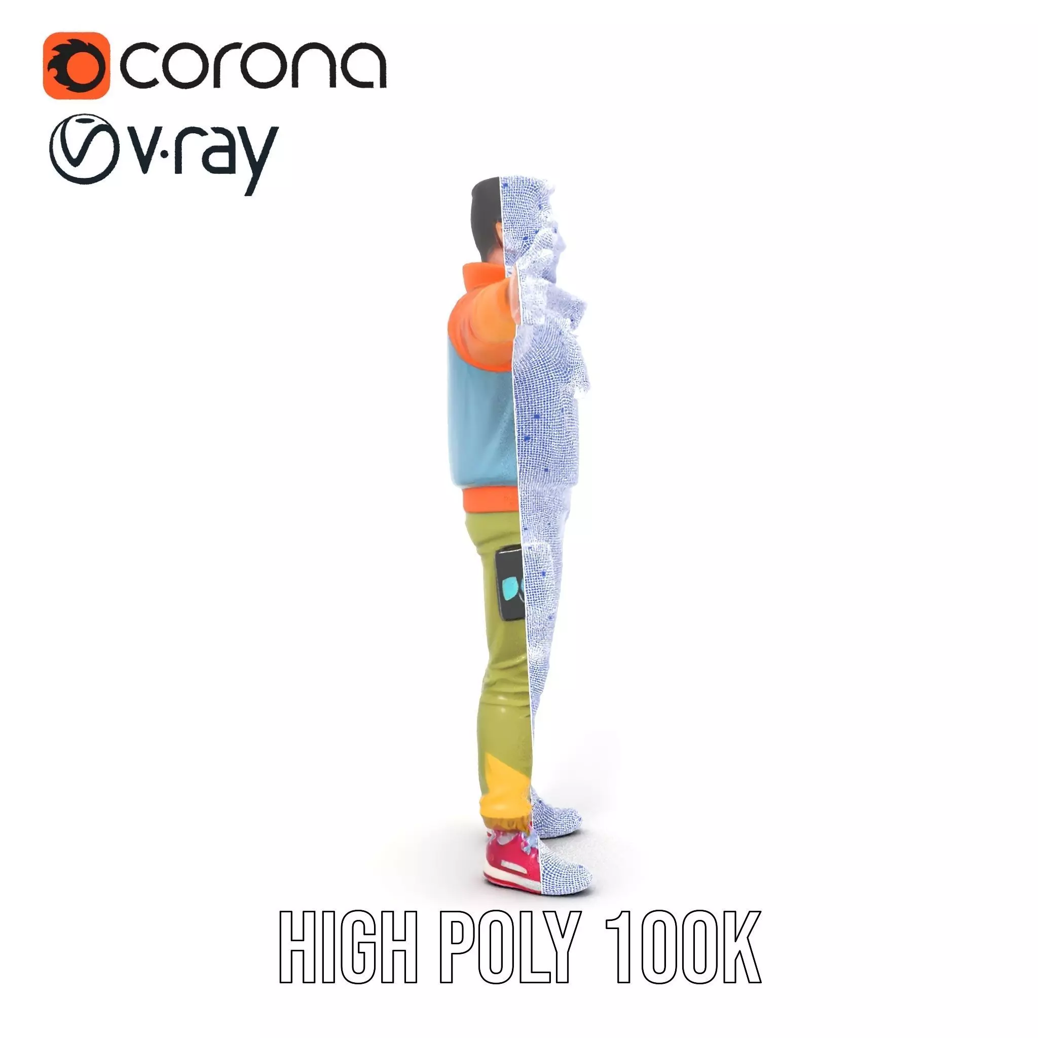 Urban Streetwear Character model pack Low-poly 3D model_33