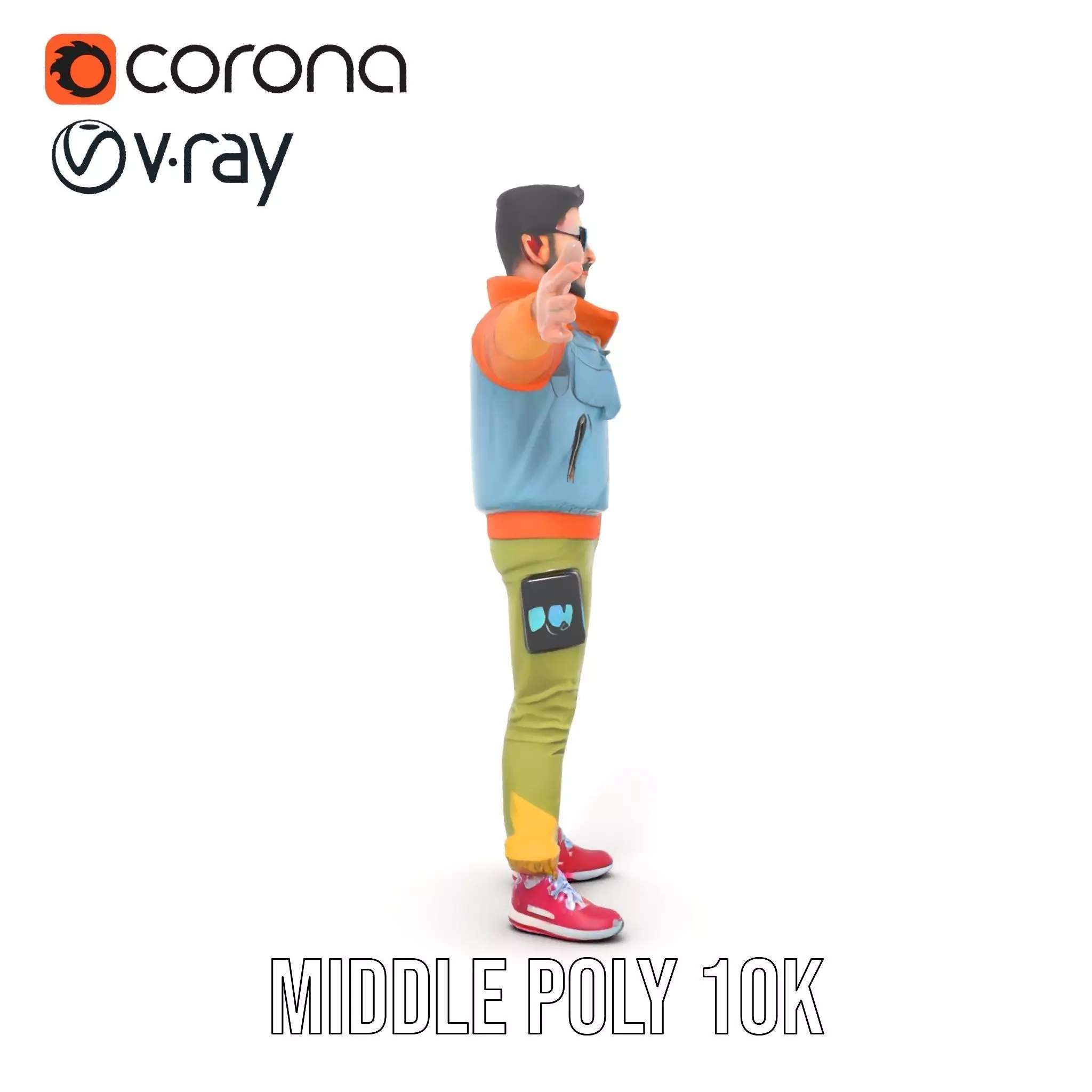 Urban Streetwear Character model pack Low-poly 3D model_16