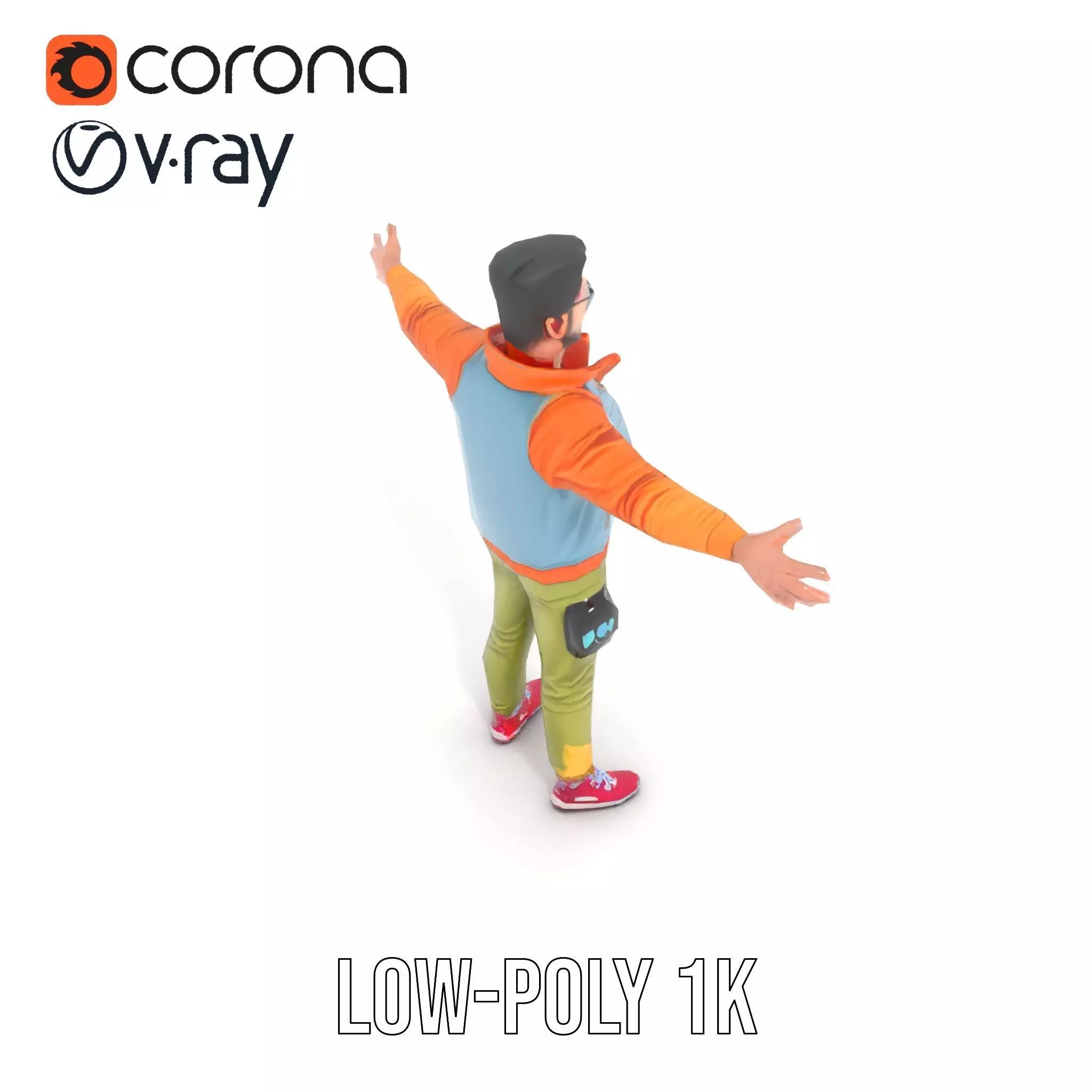 Urban Streetwear Character model pack Low-poly 3D model_8