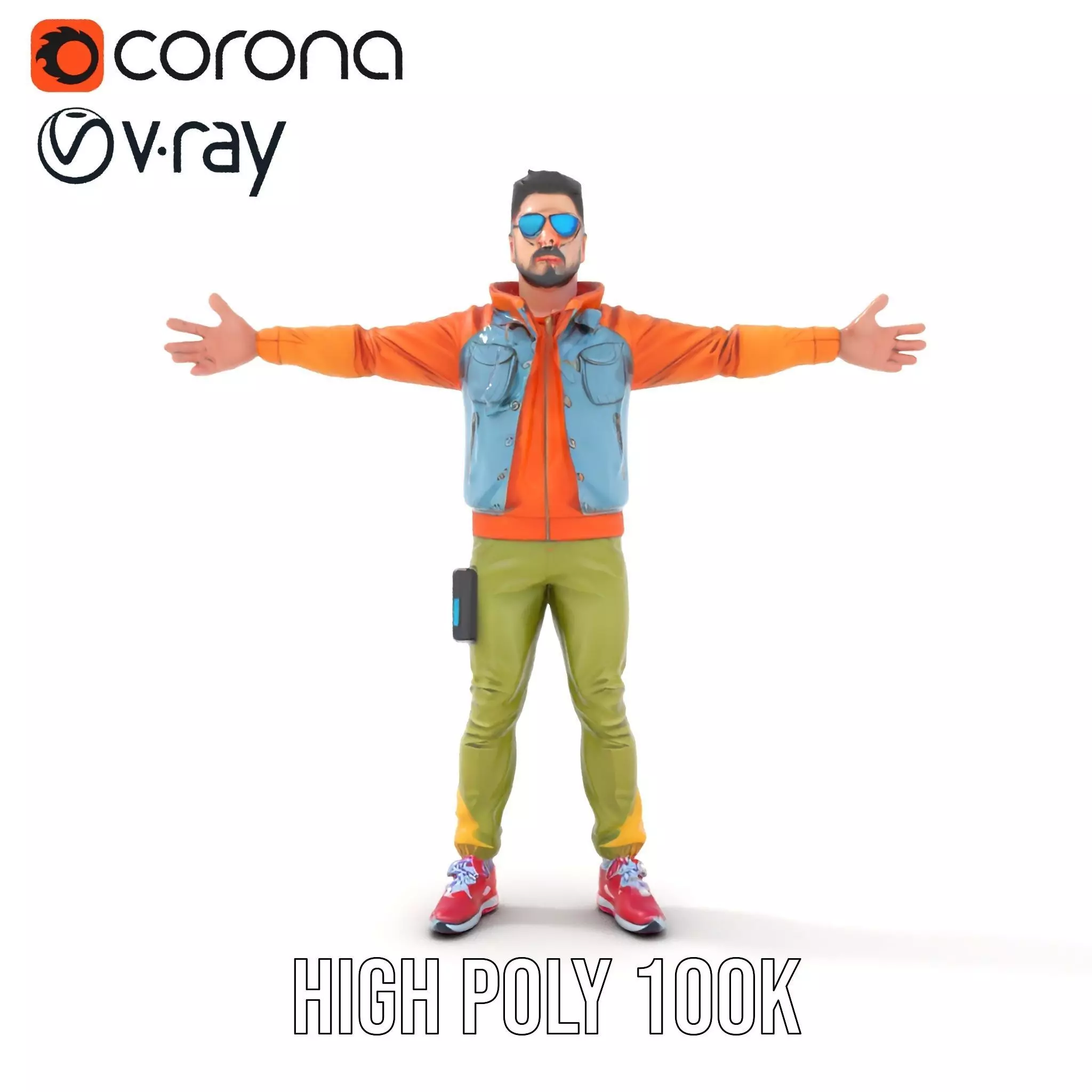 Urban Streetwear Character model pack Low-poly 3D model_18