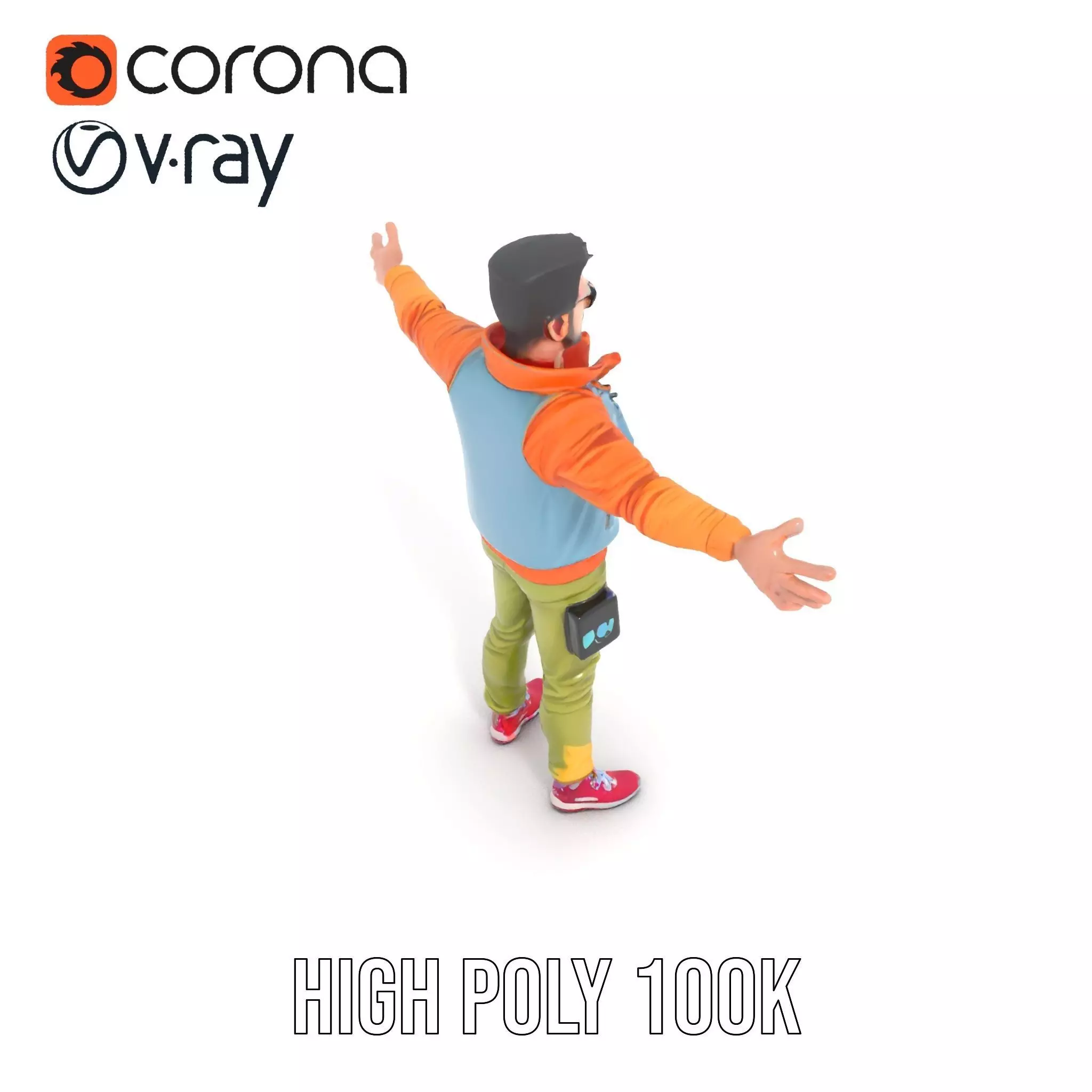 Urban Streetwear Character model pack Low-poly 3D model_10