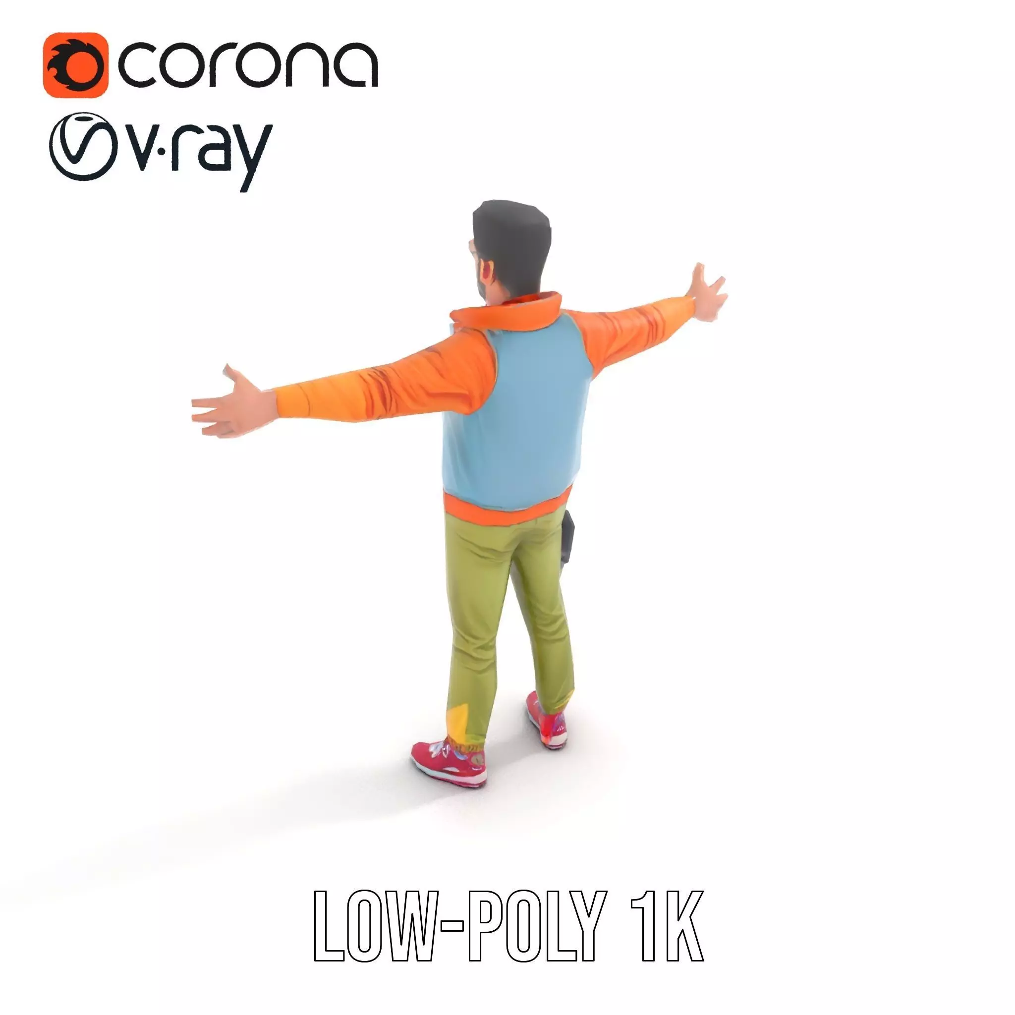 Urban Streetwear Character model pack Low-poly 3D model_9