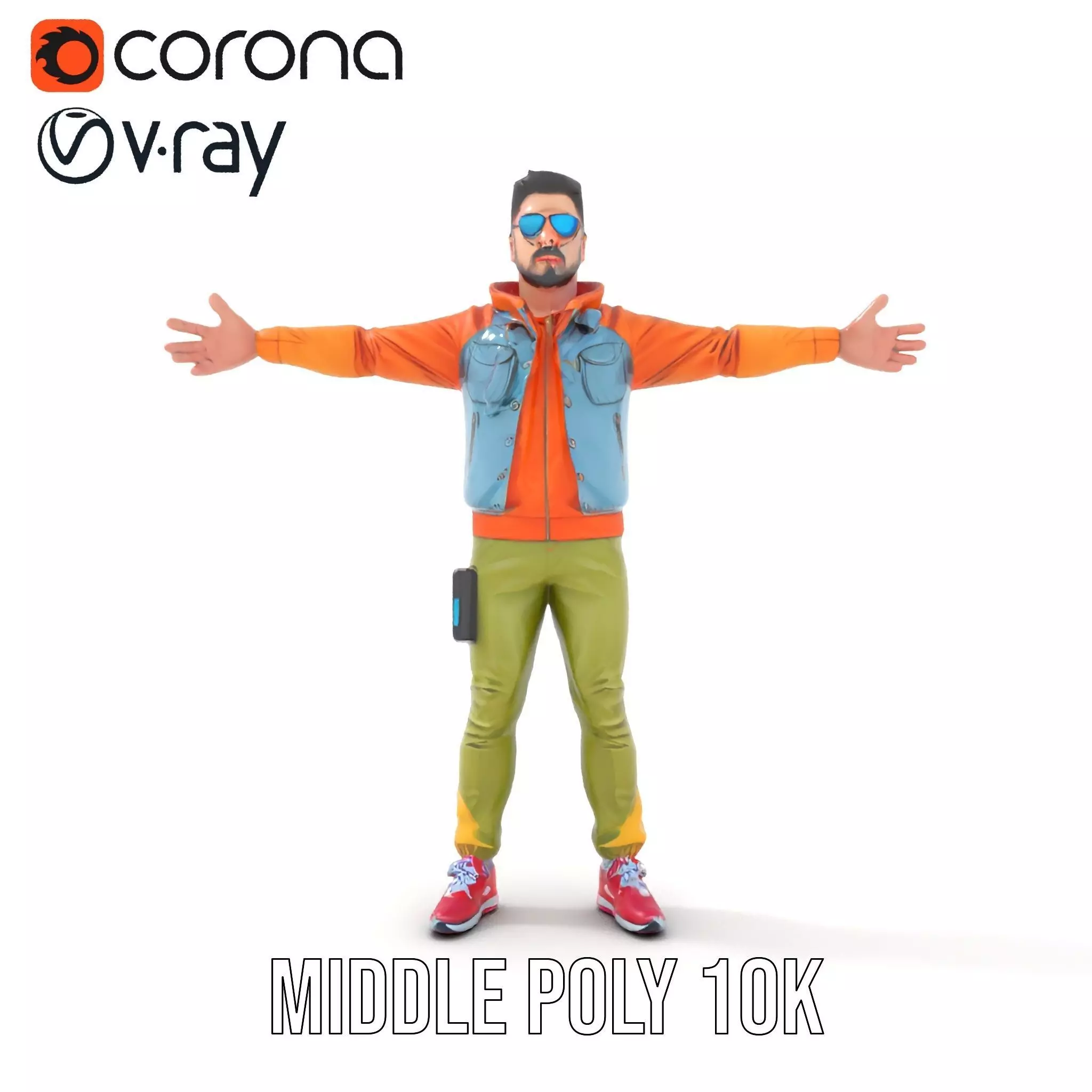 Urban Streetwear Character model pack Low-poly 3D model_11