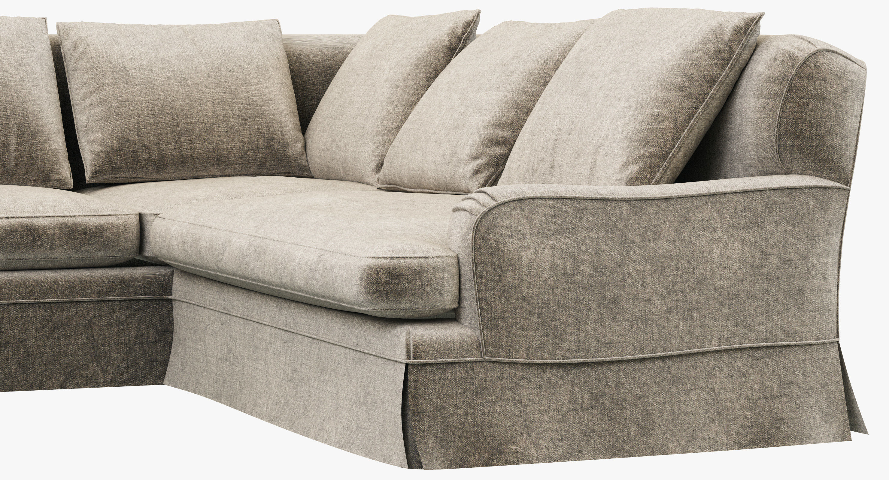 Restoration Hardware Belgian Classic Roll Arm U-Sofa Sectional 3D model_6