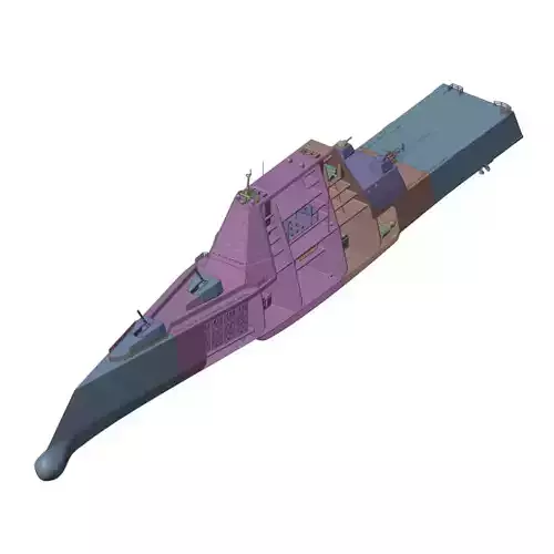 Full-interior DDG 1000 Zumwalt