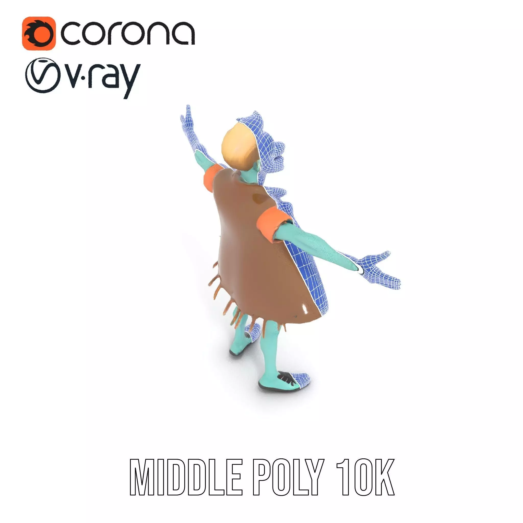 Zombie Character model pack Low-poly 3D model_22