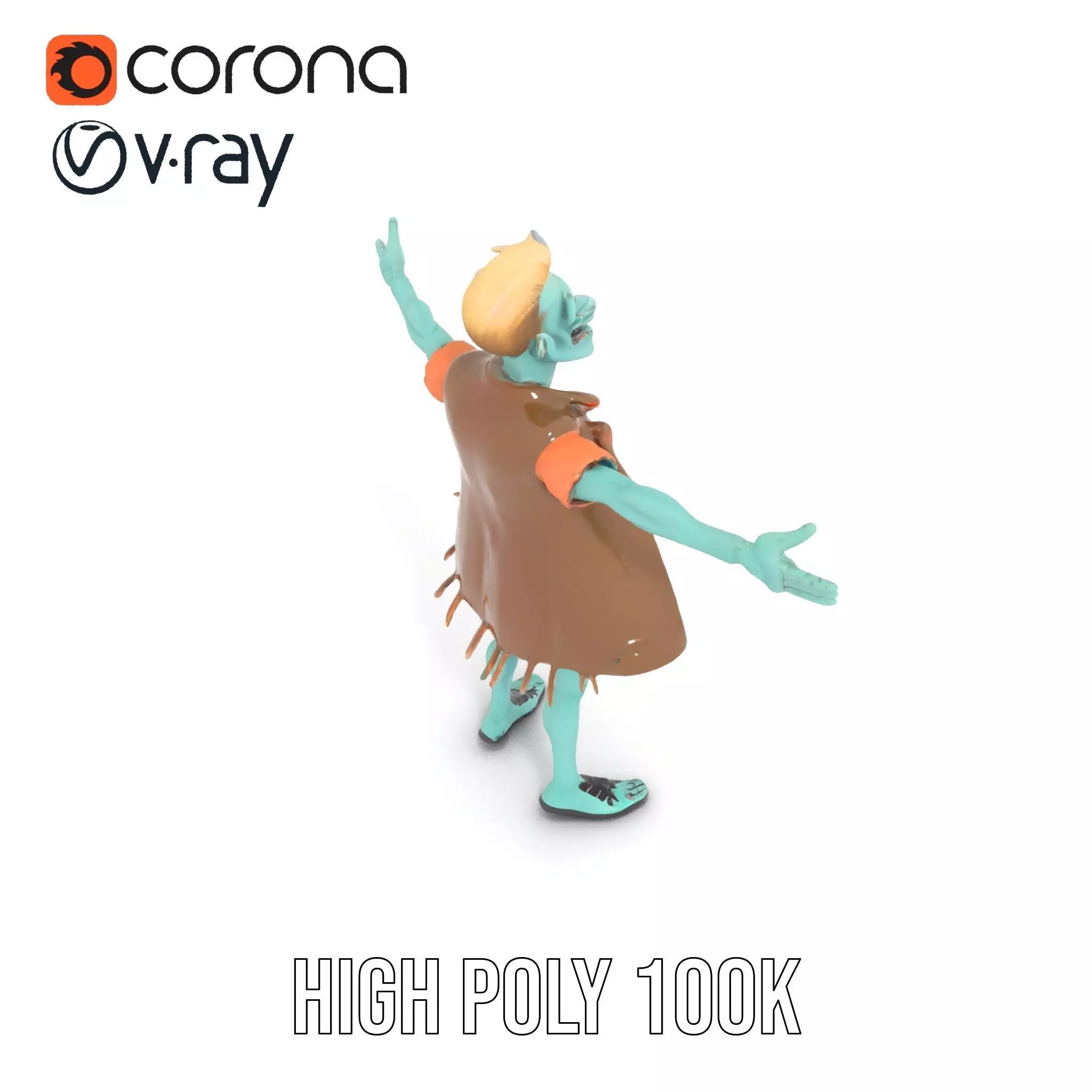 Zombie Character model pack Low-poly 3D model_13