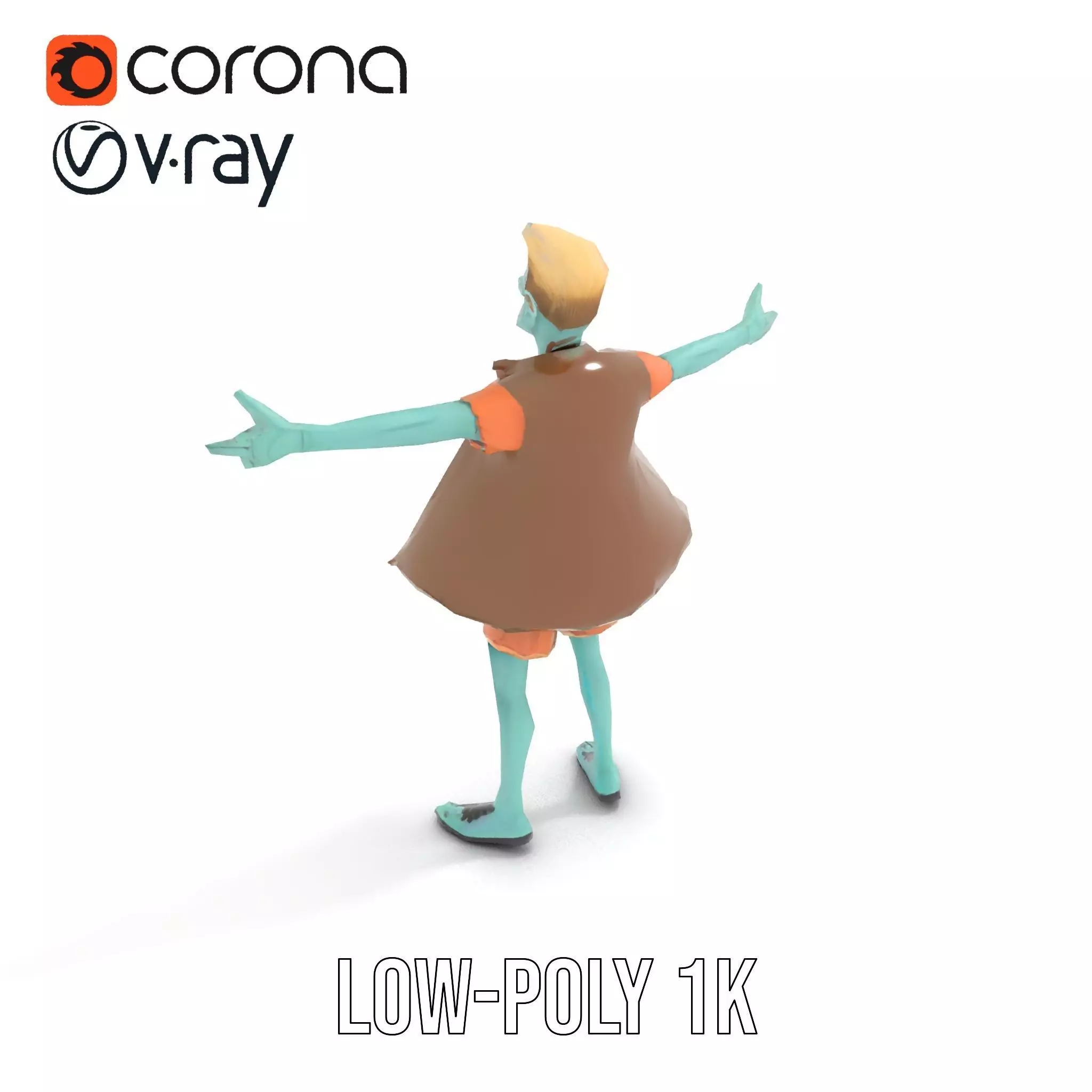 Zombie Character model pack Low-poly 3D model_23