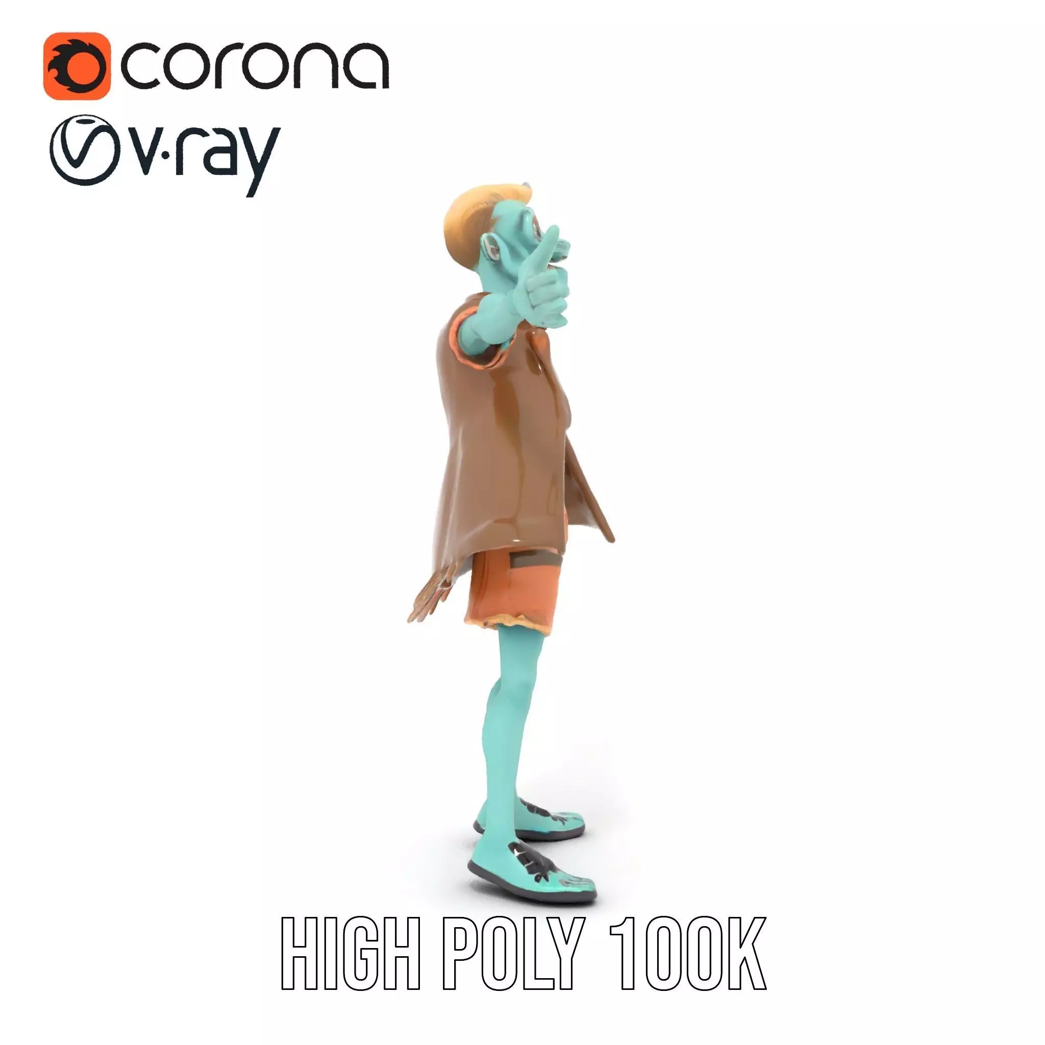 Zombie Character model pack Low-poly 3D model_30