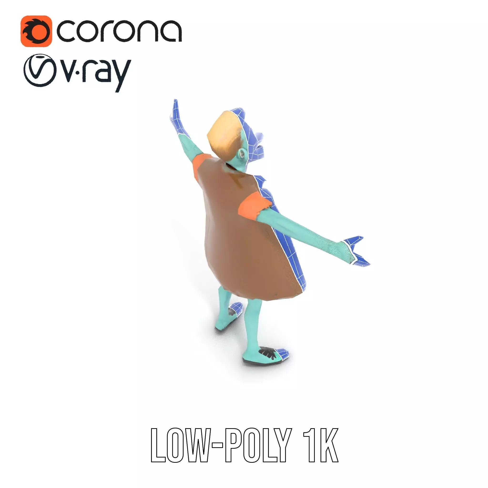 Zombie Character model pack Low-poly 3D model_26