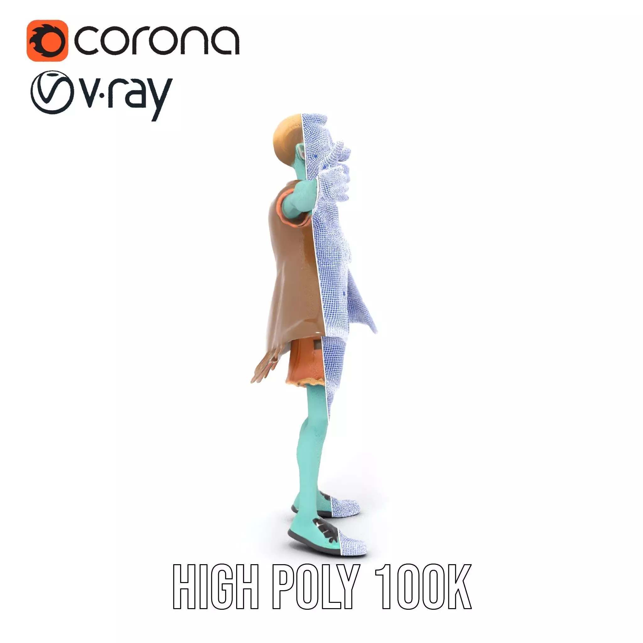 Zombie Character model pack Low-poly 3D model_24