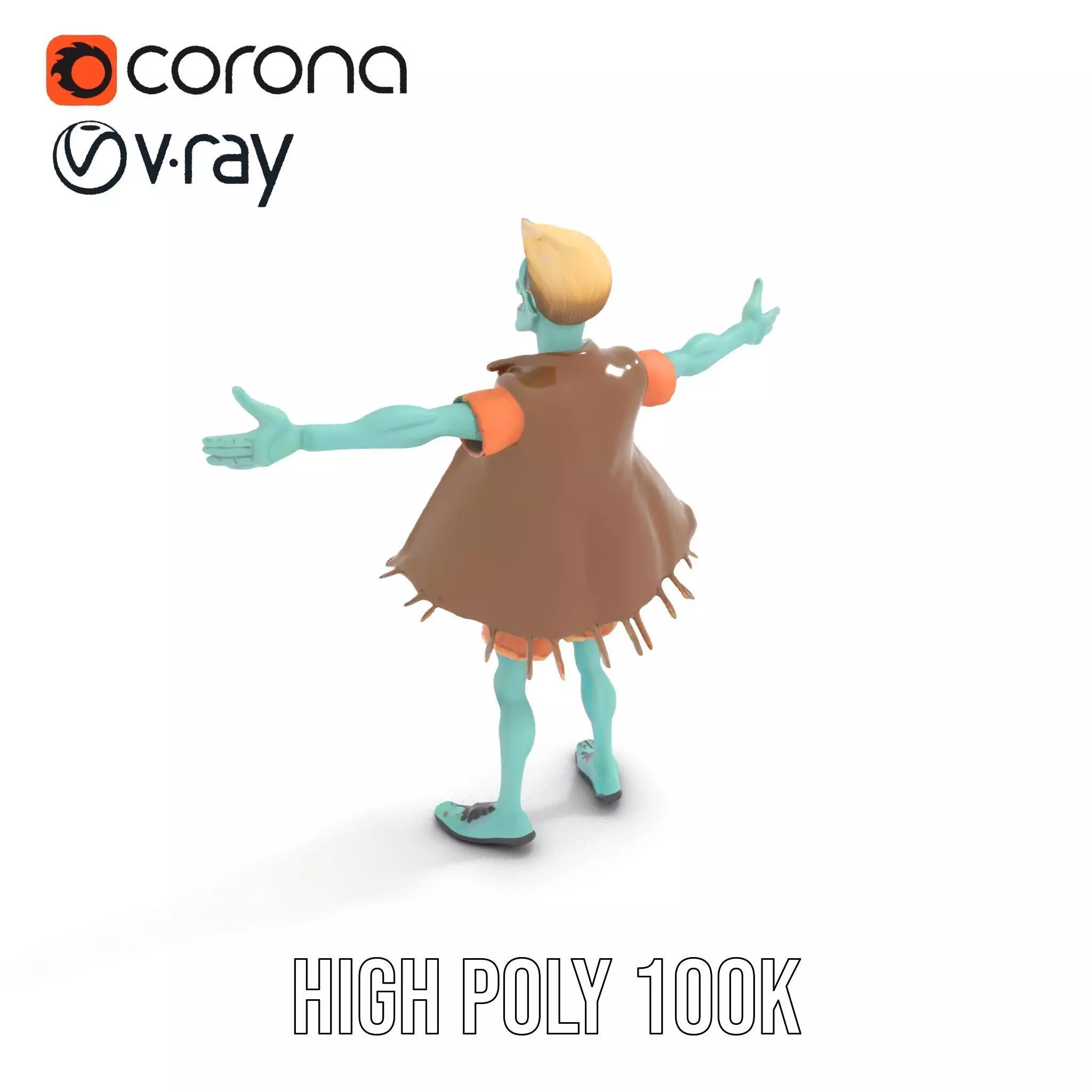 Zombie Character model pack Low-poly 3D model_10