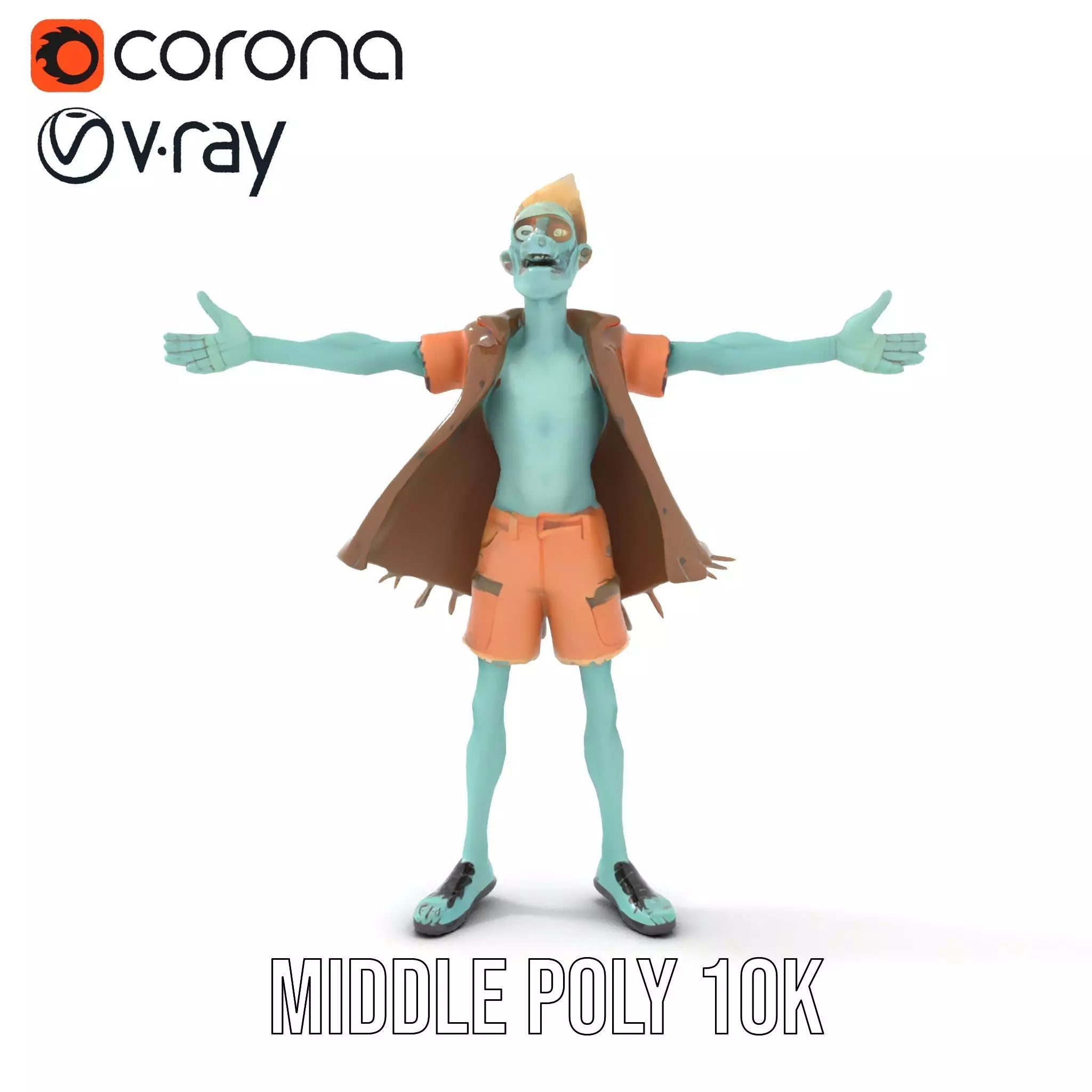 Zombie Character model pack Low-poly 3D model_11