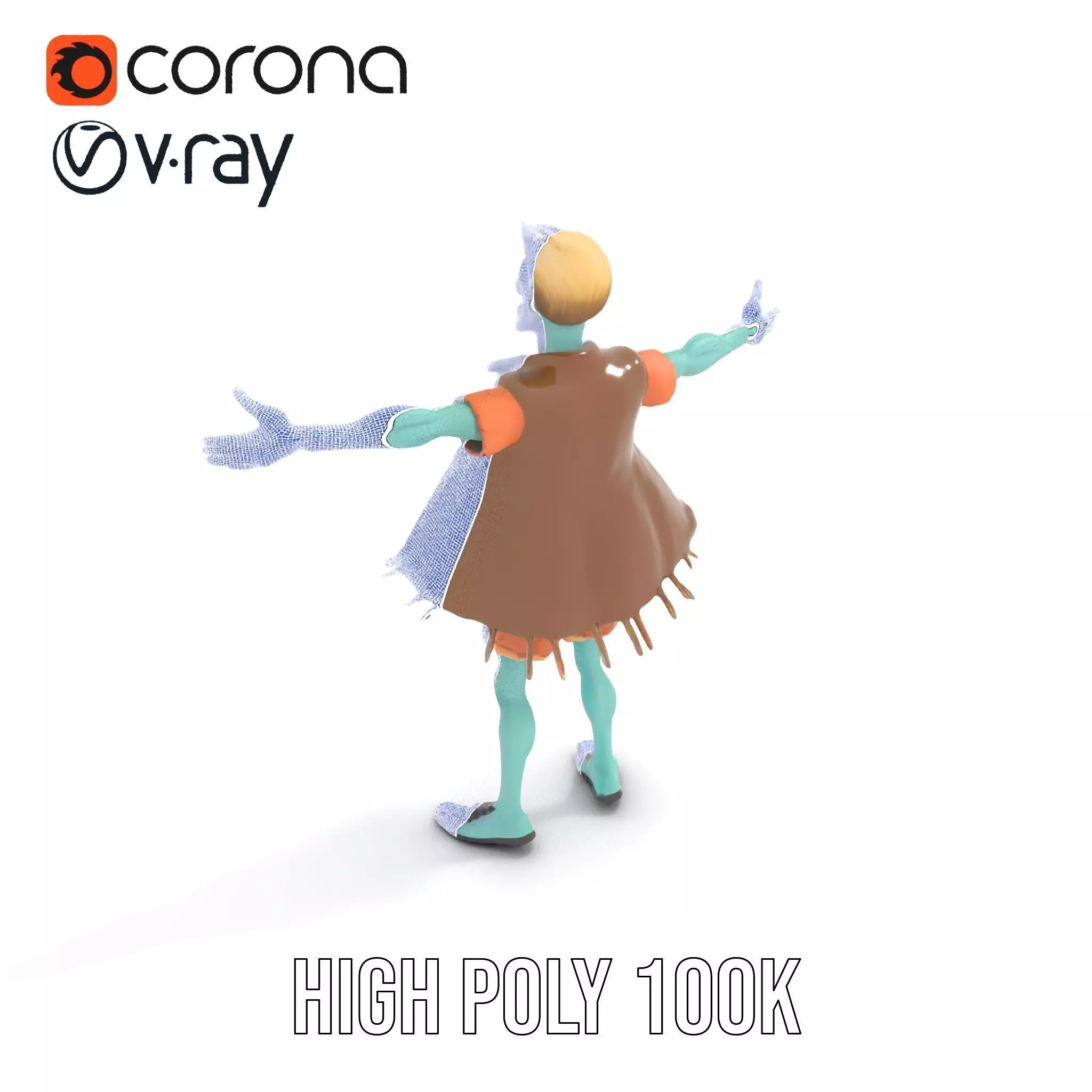 Zombie Character model pack Low-poly 3D model_21