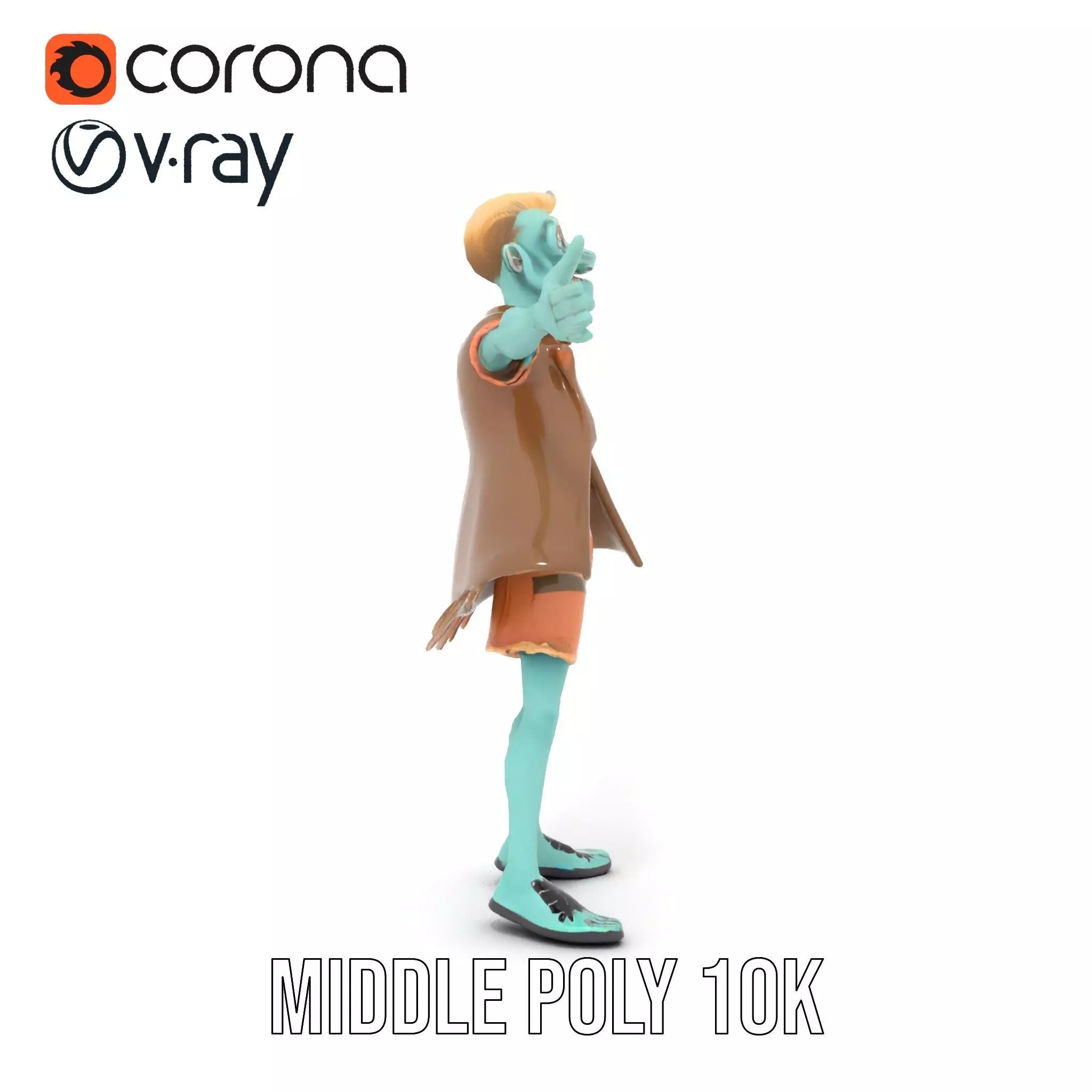 Zombie Character model pack Low-poly 3D model_14