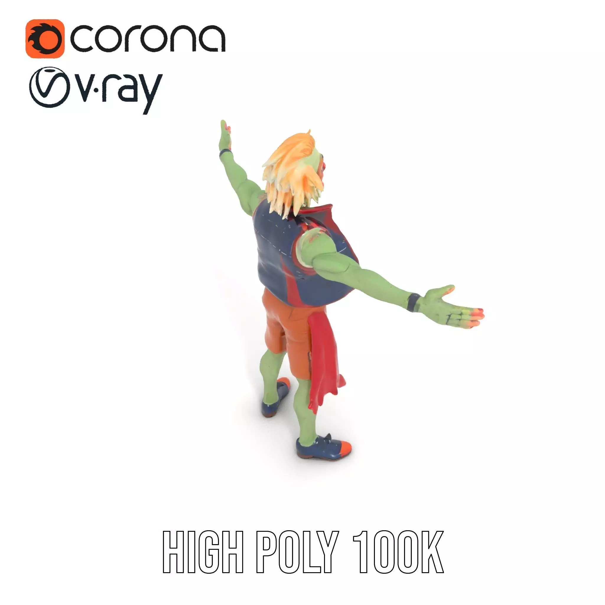 Quirky Zombie Character model pack Low-poly 3D model_20