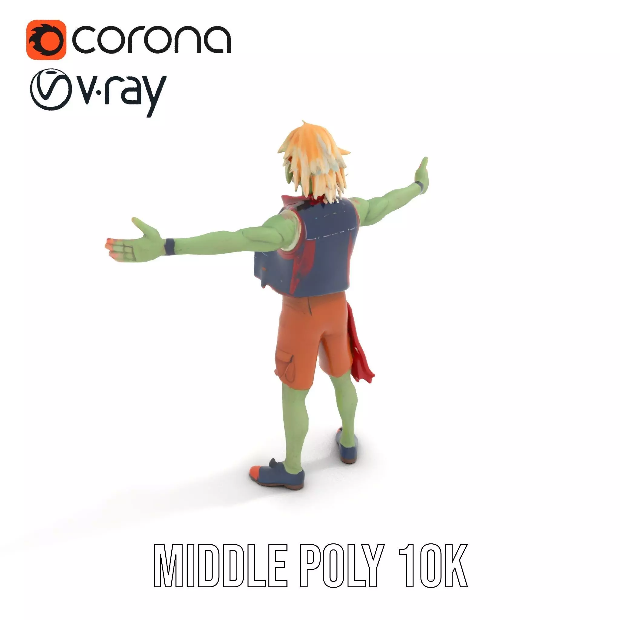 Quirky Zombie Character model pack Low-poly 3D model_21