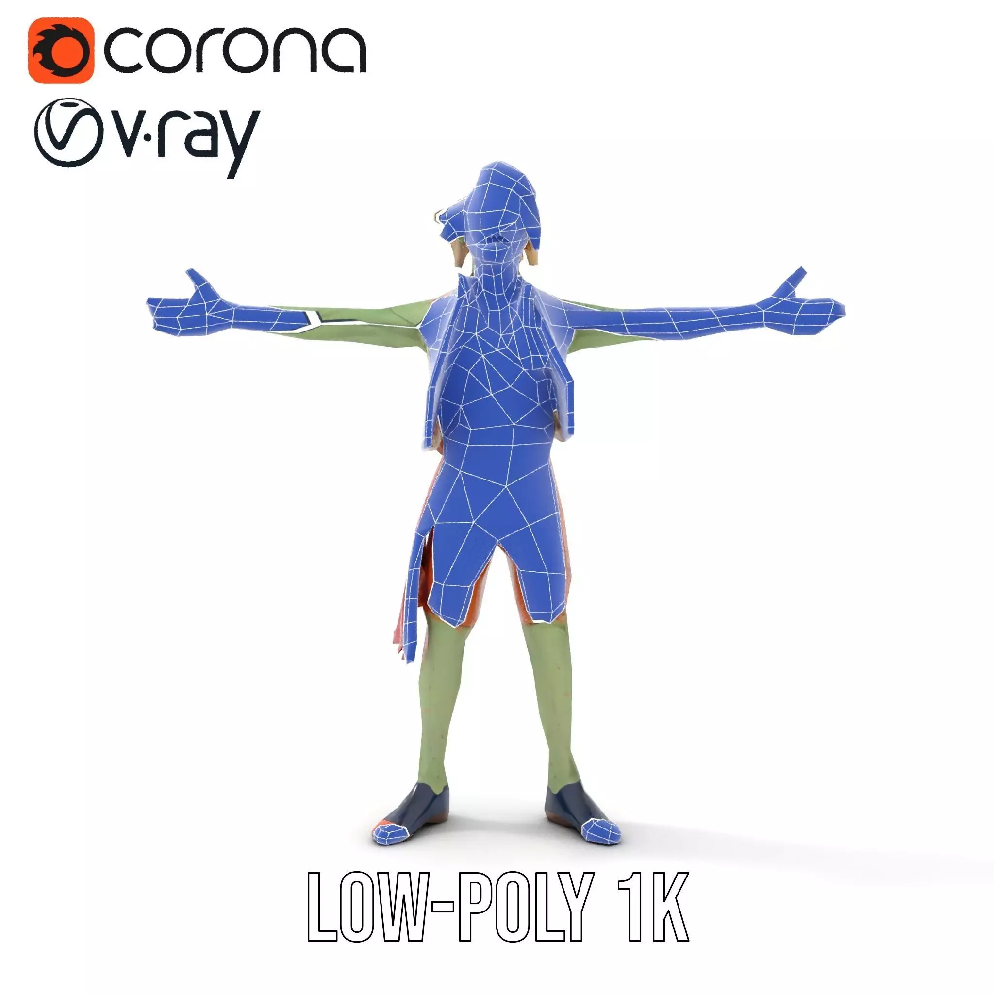 Quirky Zombie Character model pack Low-poly 3D model_16