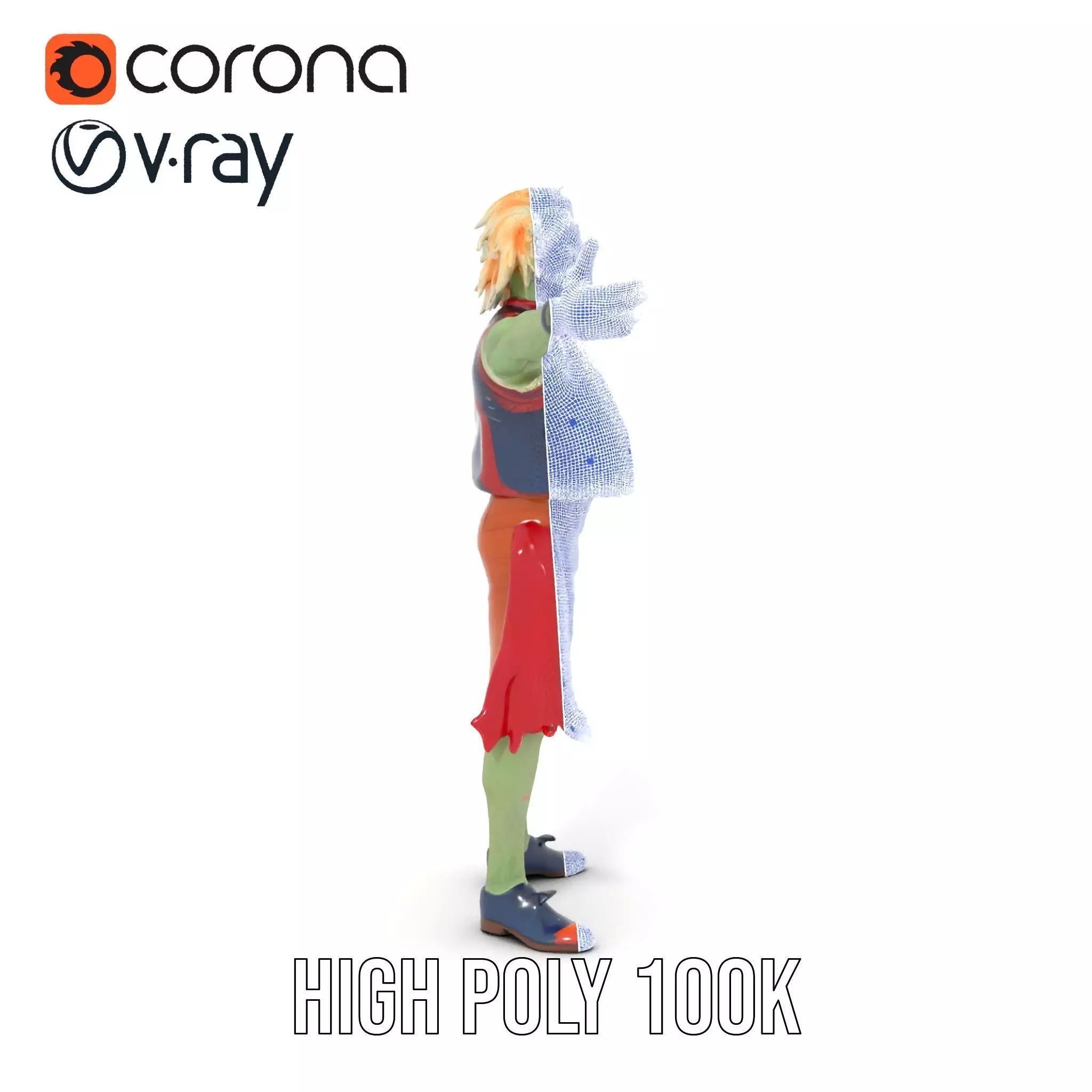 Quirky Zombie Character model pack Low-poly 3D model_33