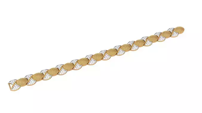 3D Printable Jewelry design of Bracelet with diamonds 