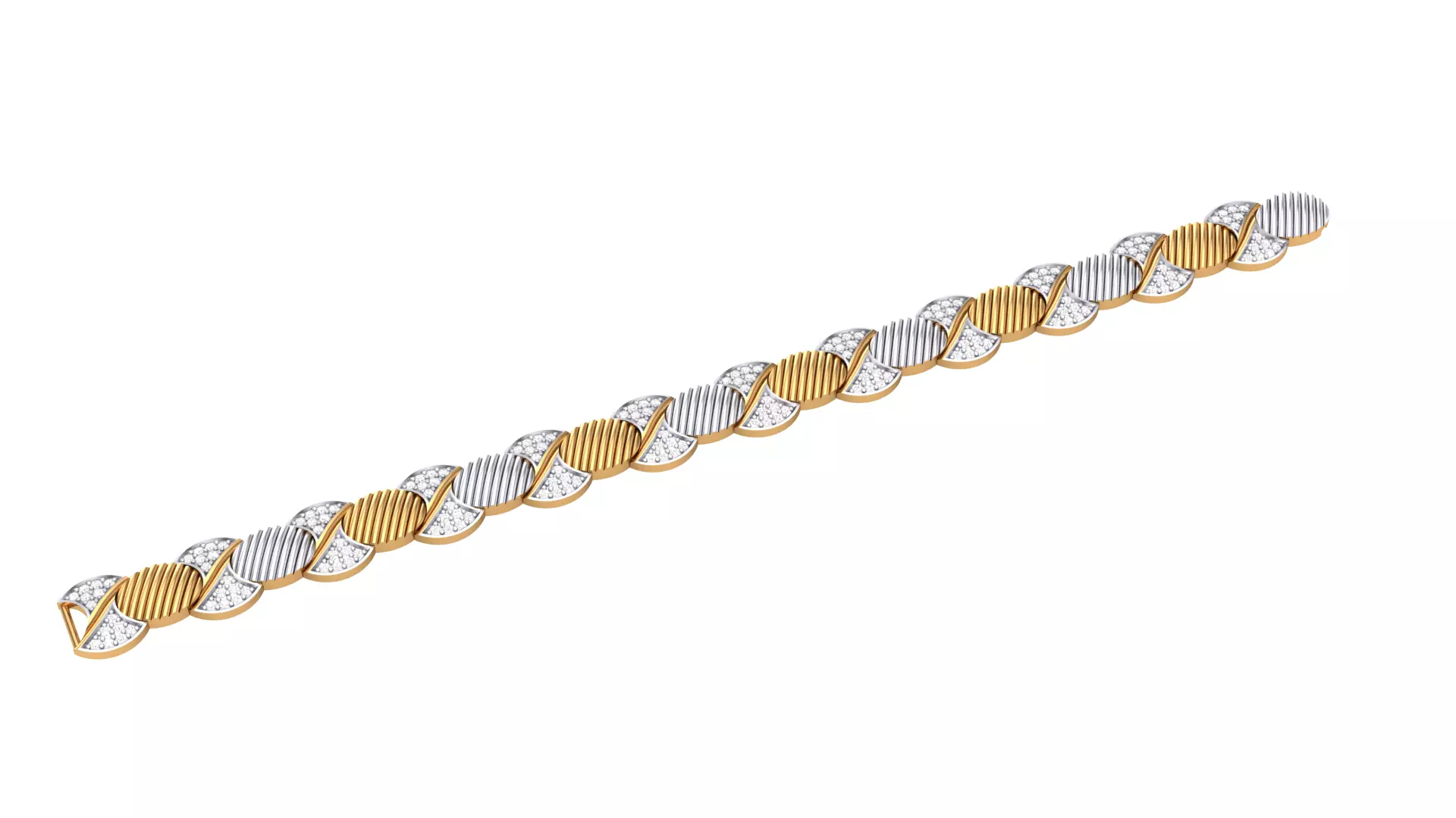 3D Printable Jewelry design of Bracelet with diamonds  3D print model_1