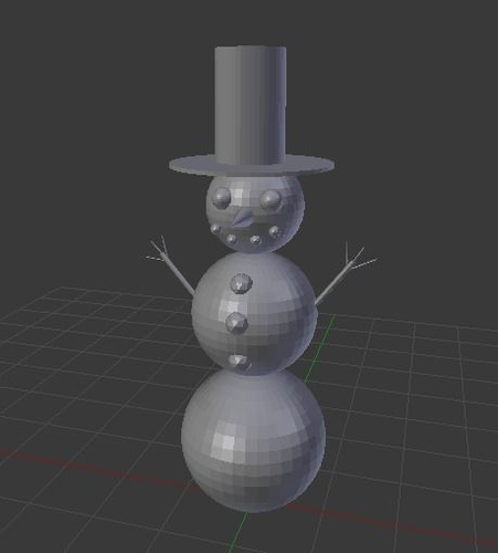 simple snowman  Low-poly 3D model