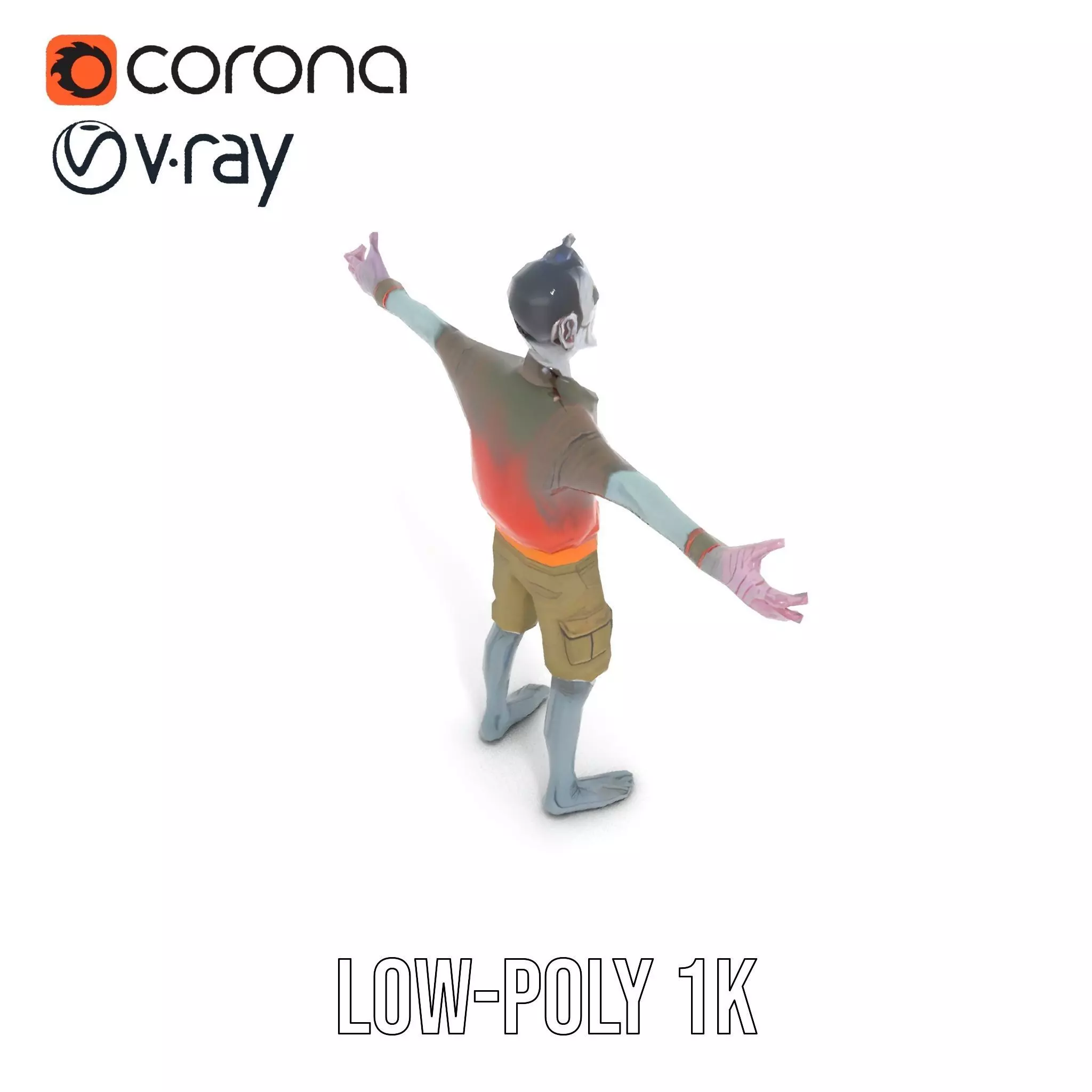 Zany Zombie Attire model pack Low-poly 3D model_9